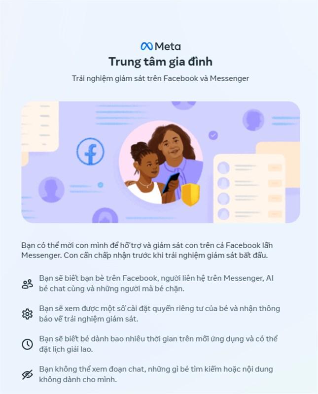 Meta triển khai tính năng giám sát con cái cho toàn bộ người dùng Facebook