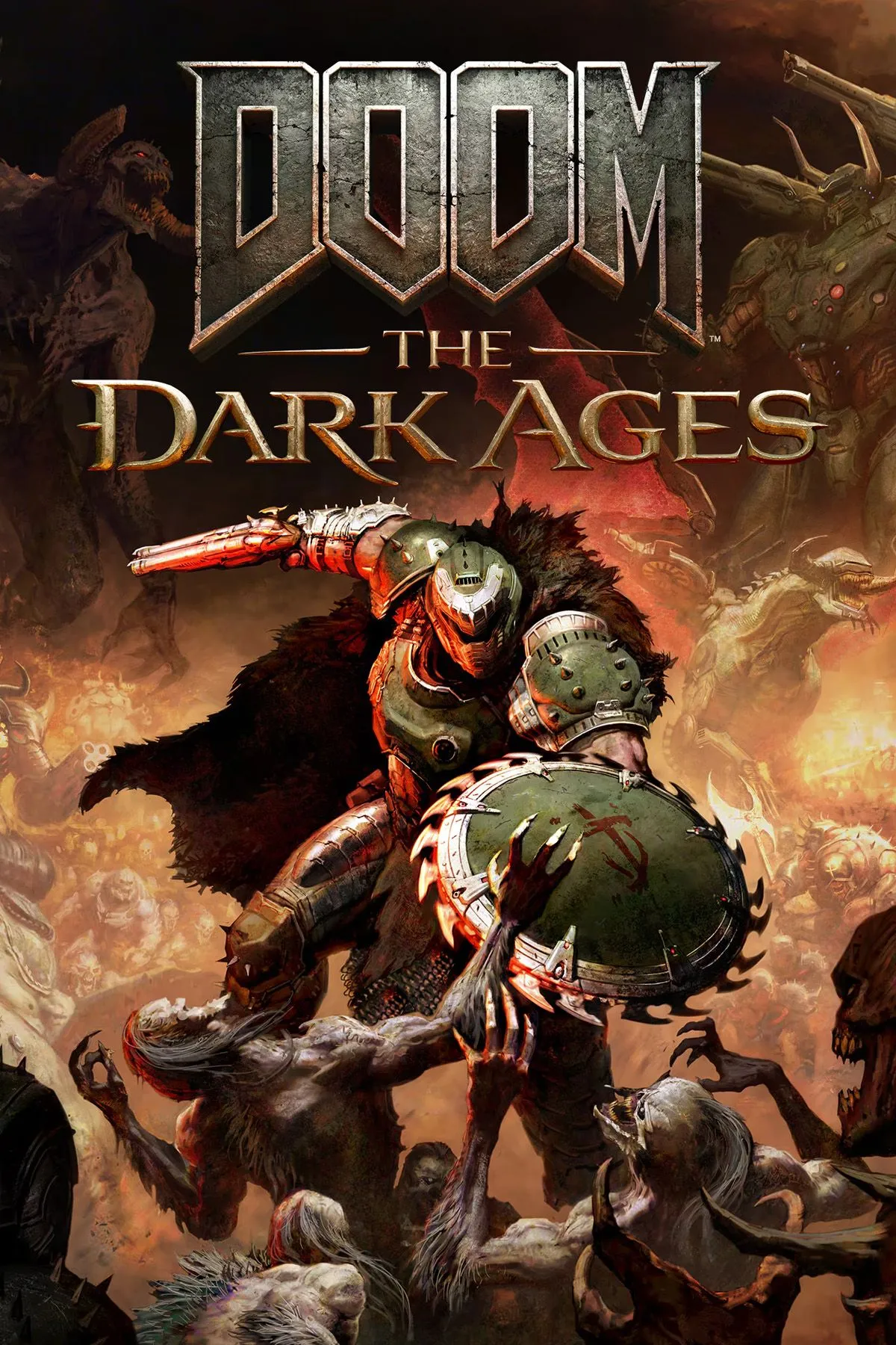 Ảnh bìa chính thức của game DOOM: The Dark Ages hé lộ không khí tăm tối
