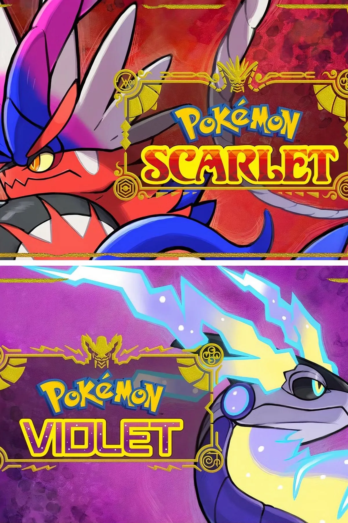 Ảnh bìa chính thức của game Pokémon Scarlet và Violet