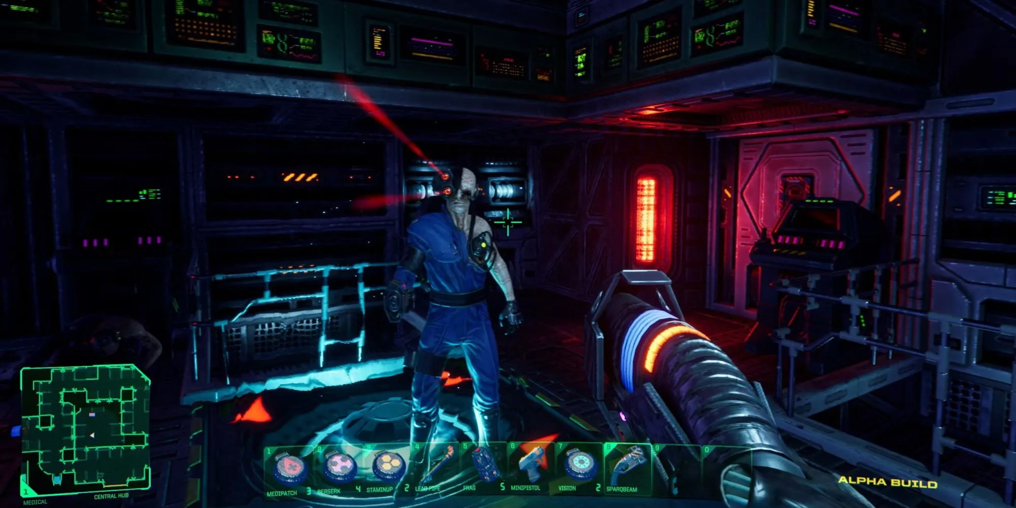 ảnh bìa System Shock Remake với AI Shodan đáng sợ