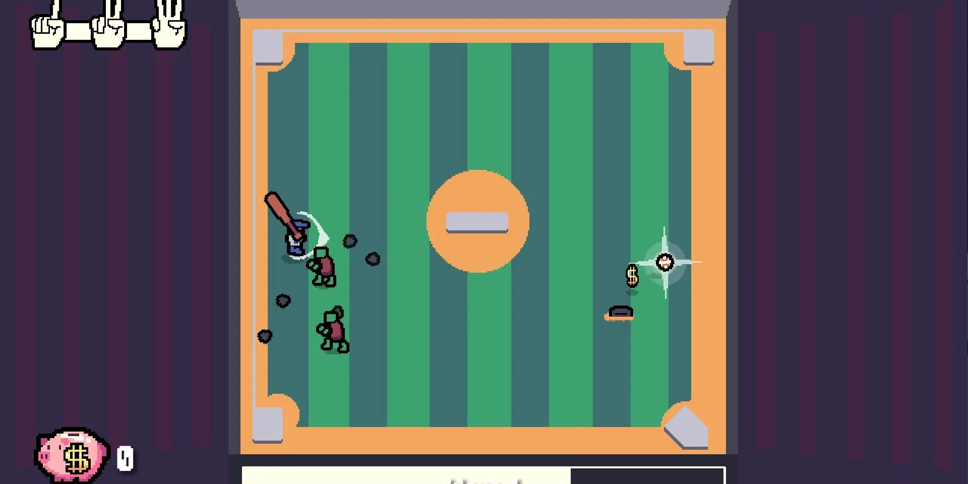 Ảnh chụp màn hình Batter Up Demo, người chơi dùng gậy bóng chày tấn công zombie trong game.