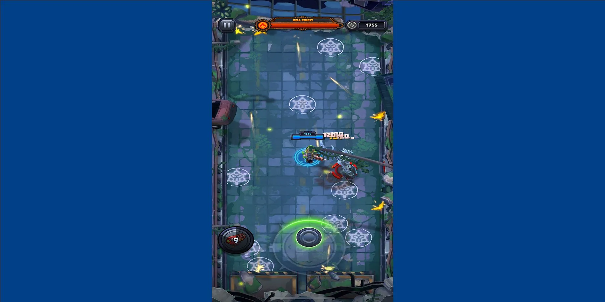 Ảnh chụp màn hình Mighty DOOM với Mini Slayer chiến đấu