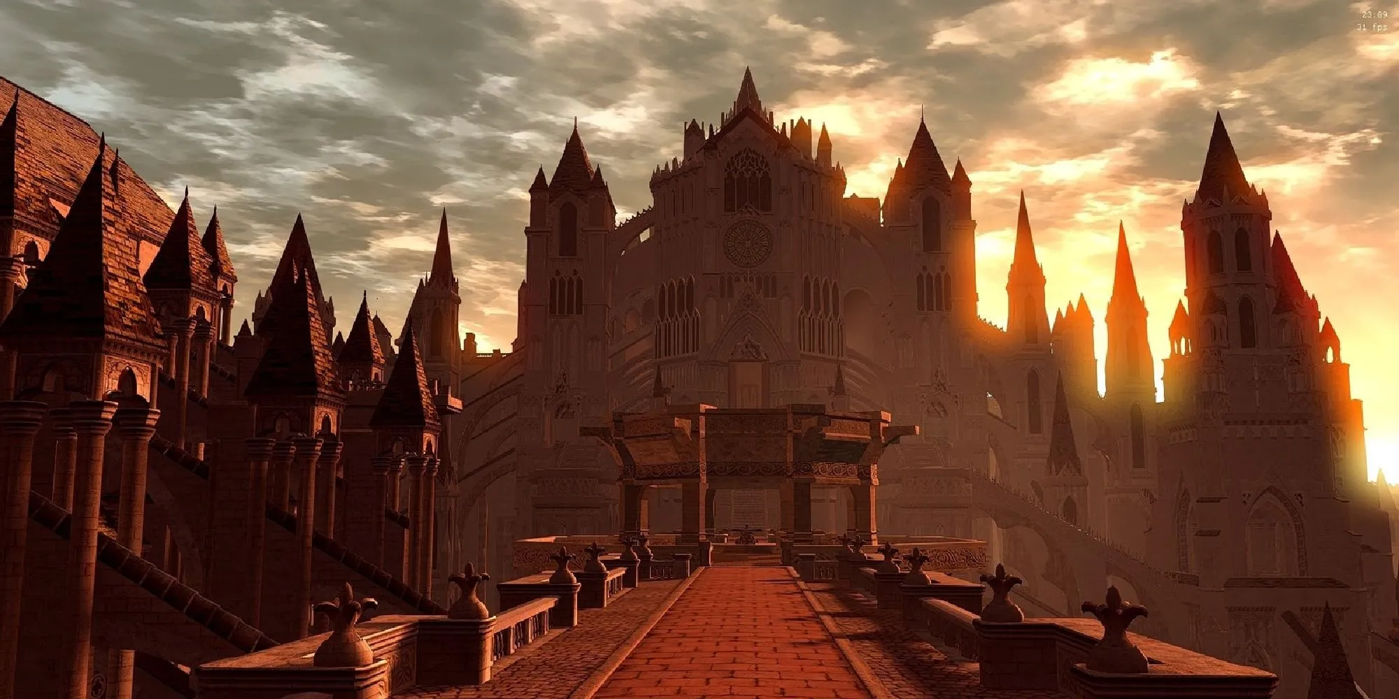 Anor Londo vào giờ vàng trong Dark Souls