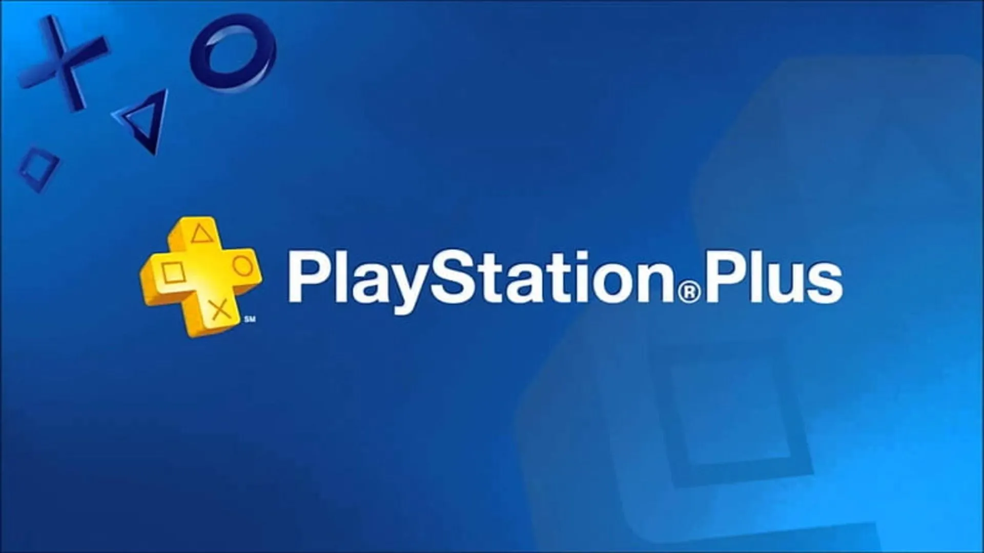 Biểu tượng PlayStation Plus nổi bật trên nền xanh đặc trưng của dịch vụ