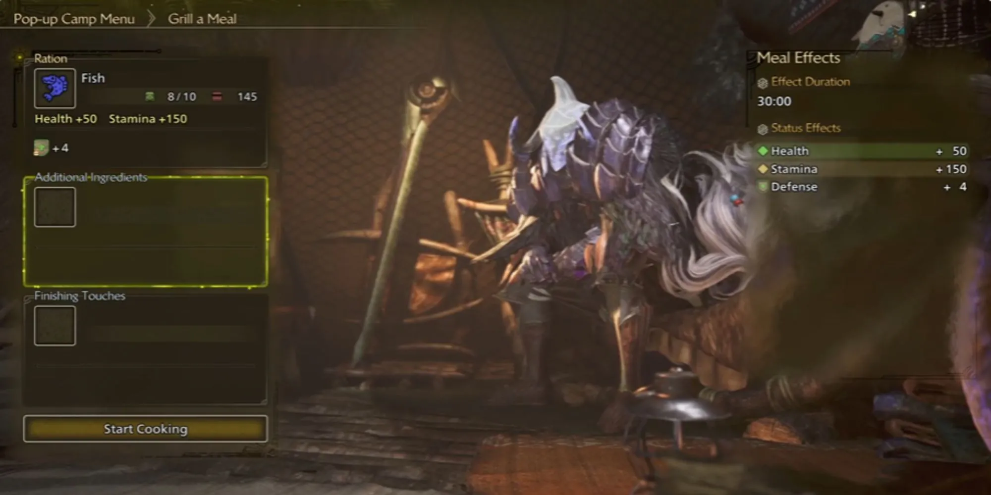 Cá làm nguyên liệu nấu ăn trong Monster Hunter Wilds
