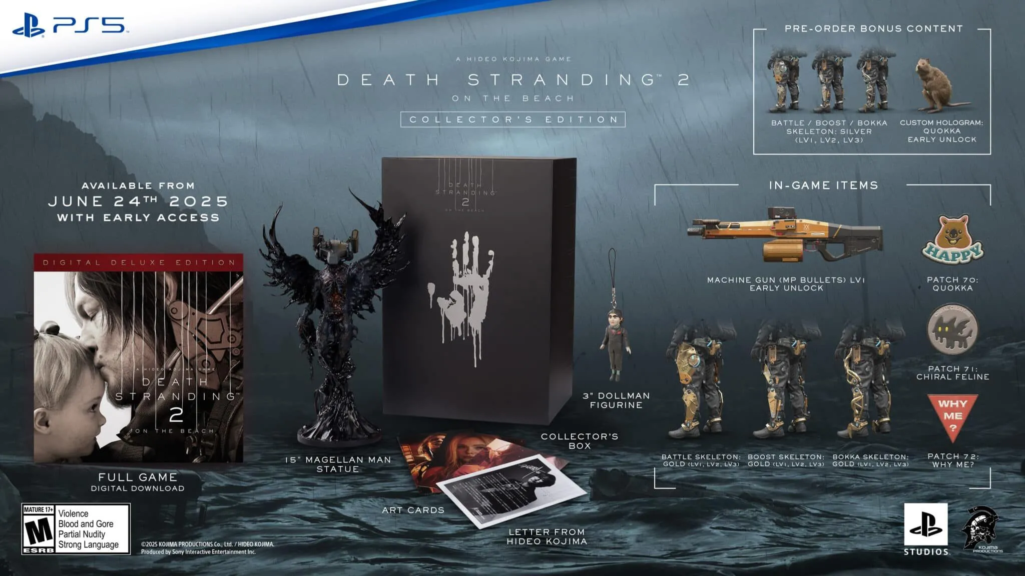 Các phiên bản của Death Stranding 2 On the Beach bao gồm bản thường và bản sưu tầm đặc biệt