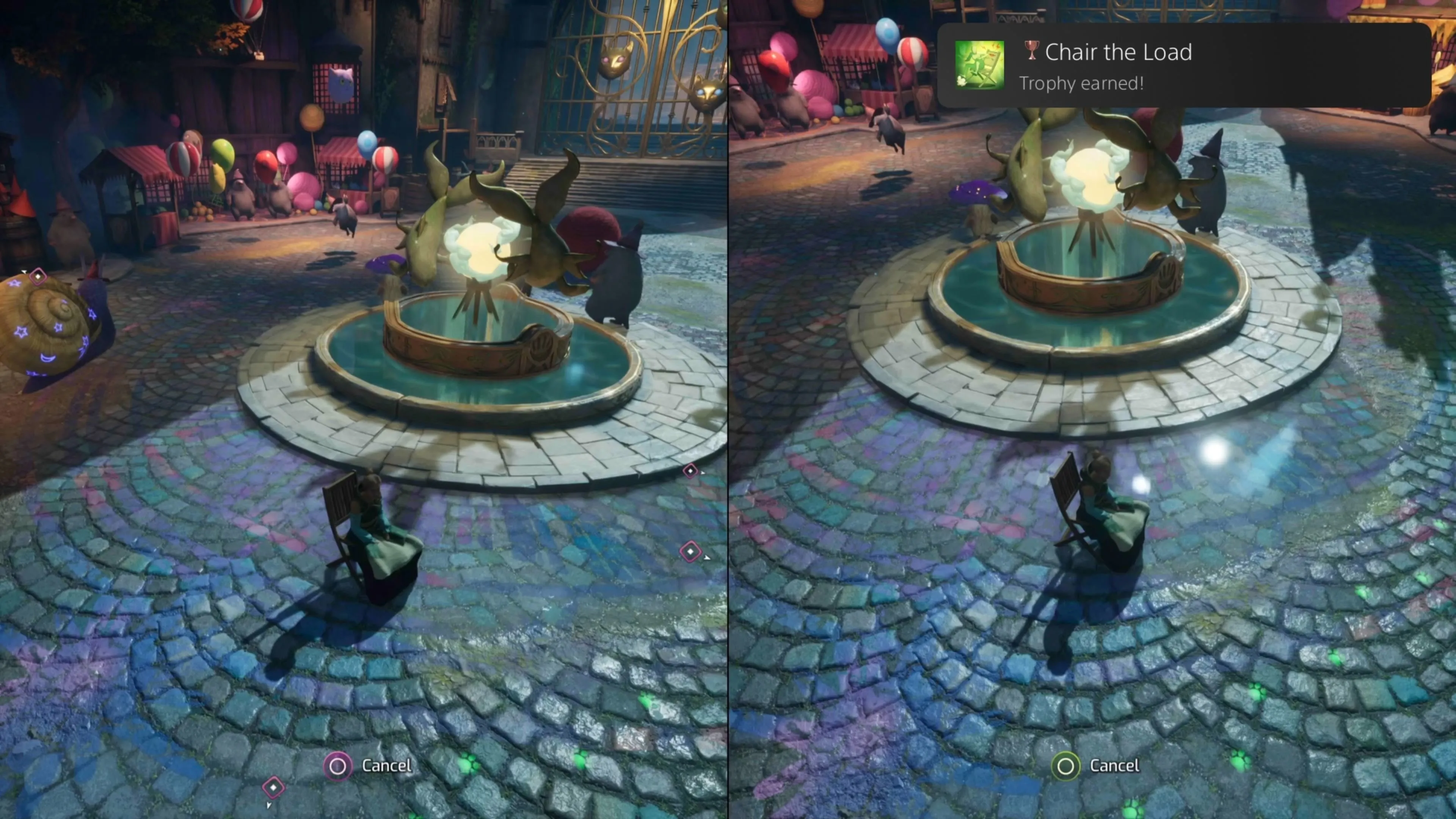 Cách nhận trophy Chair The Load trong Split Fiction Moon Market khi một người biến thành ghế