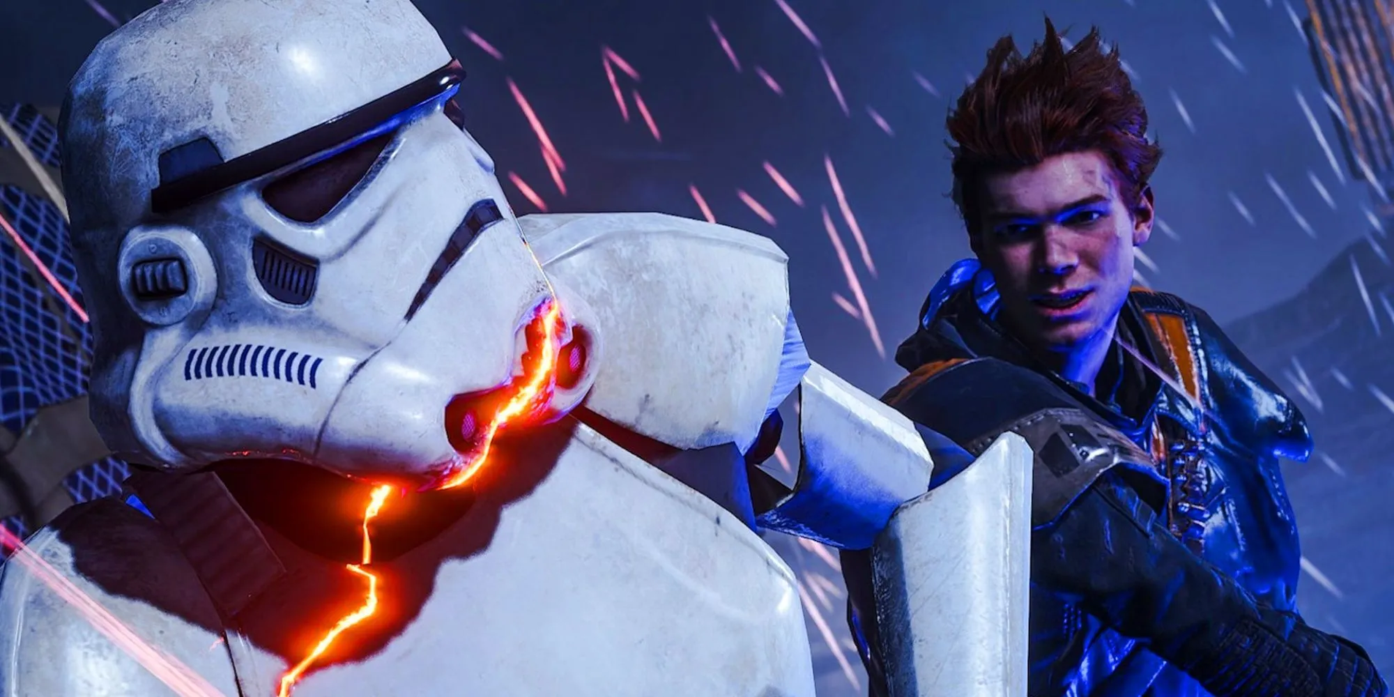 Cal Kestis và một Stormtrooper trong Star Wars Jedi Fallen Order