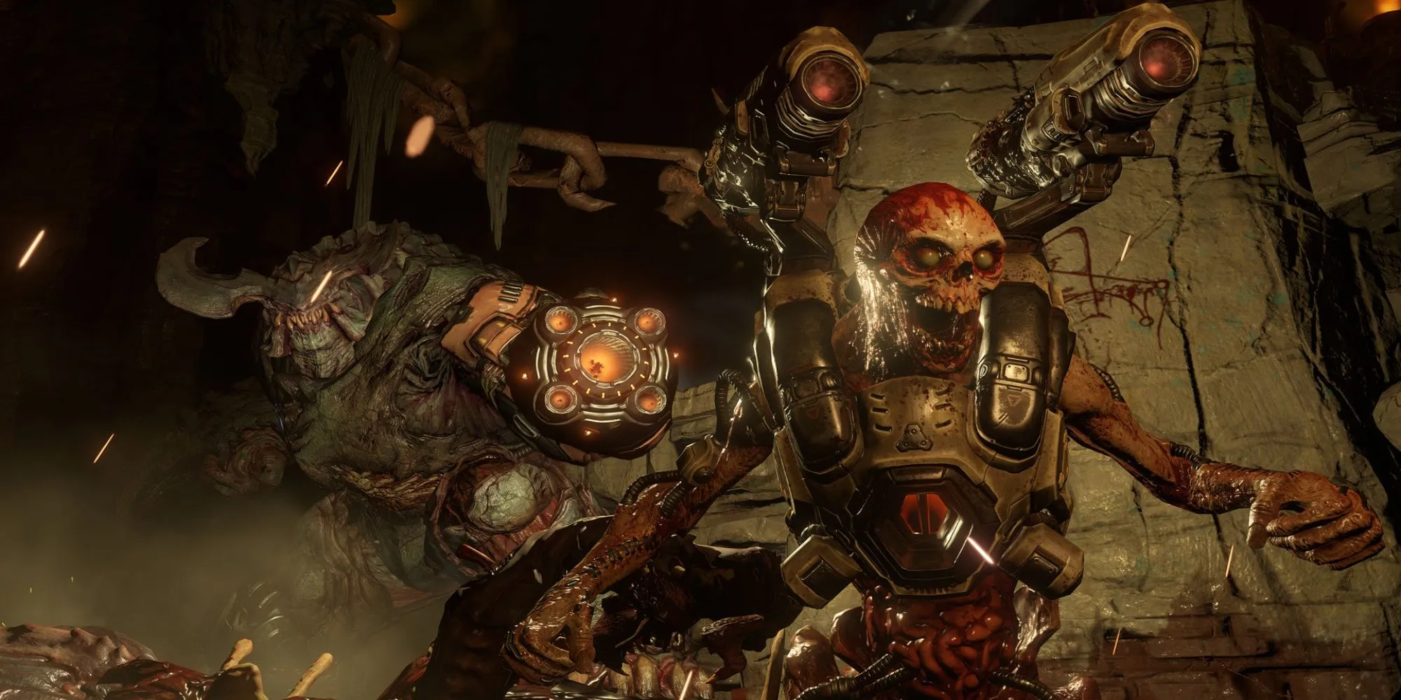 Cảnh chơi game Doom 2016