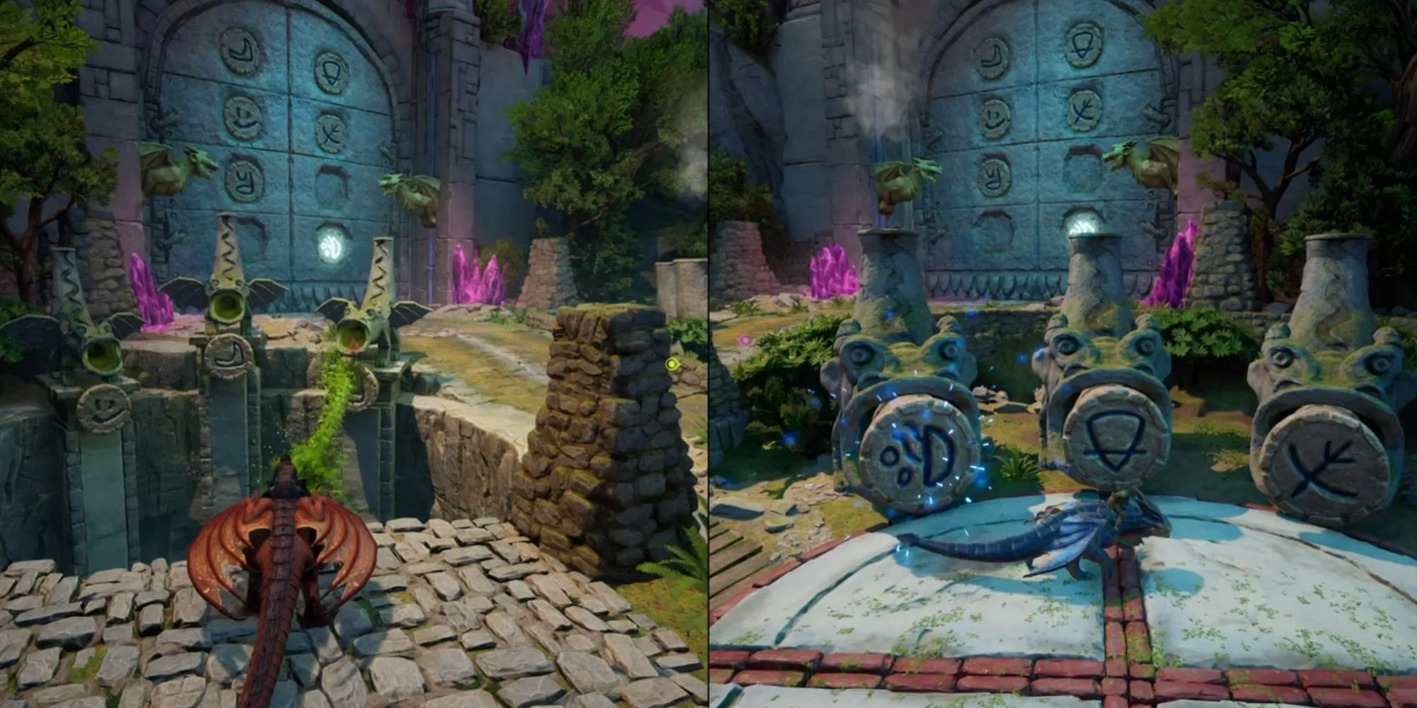 Cánh cửa có sáu biểu tượng cần giải đố trong game Split Fiction