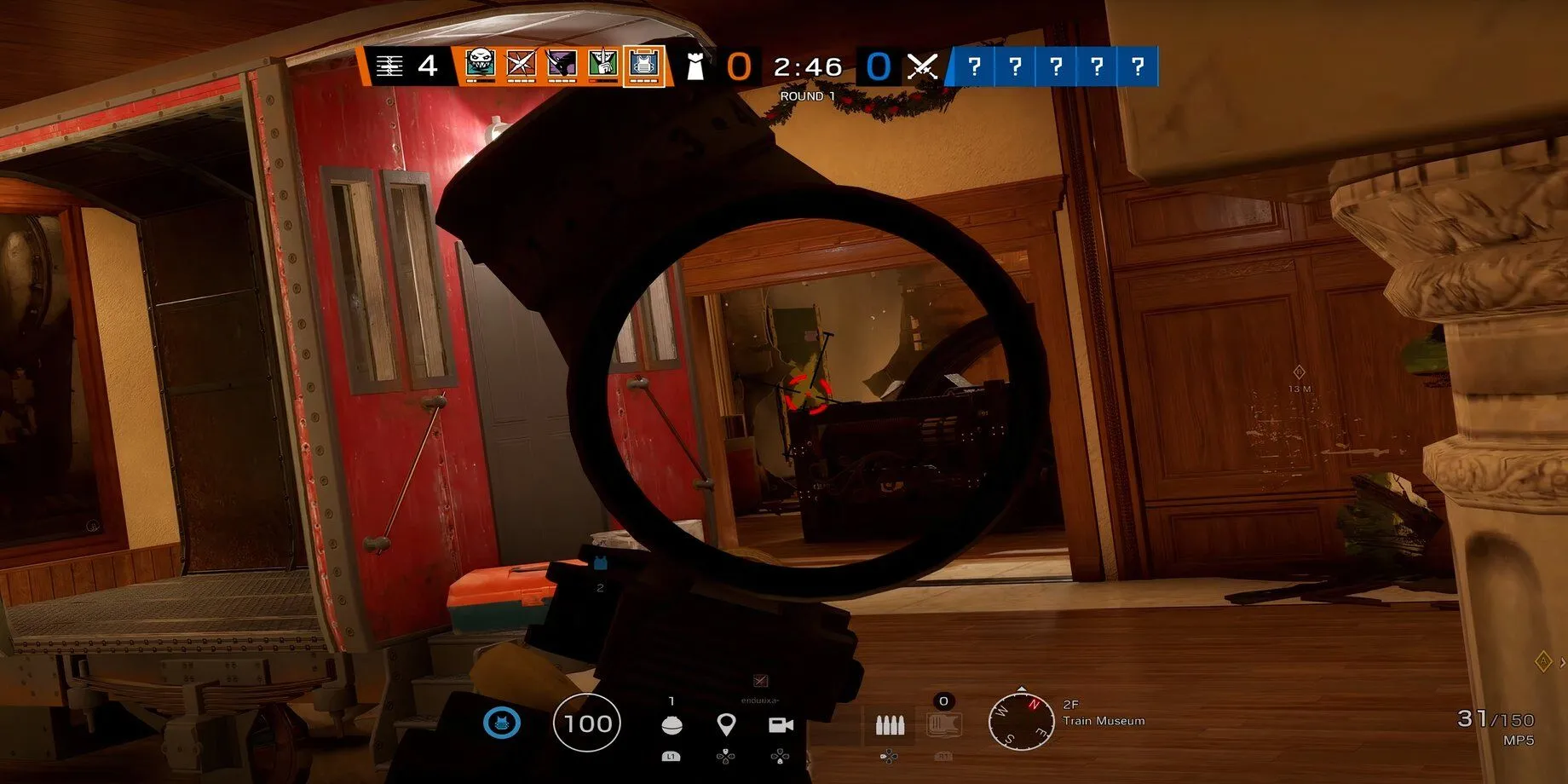 Cảnh gameplay chiến thuật trong game bắn súng Rainbow Six Siege, tập trung vào tính thực tế