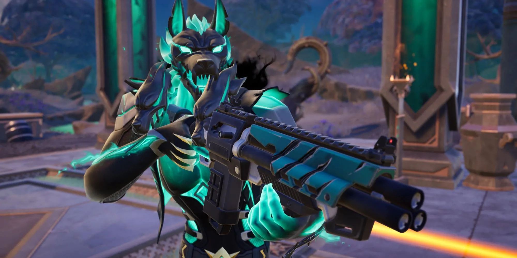 Cảnh gameplay Fortnite từ Chương 5 Mùa 2, minh họa các cập nhật và nội dung mới thường xuyên trong game