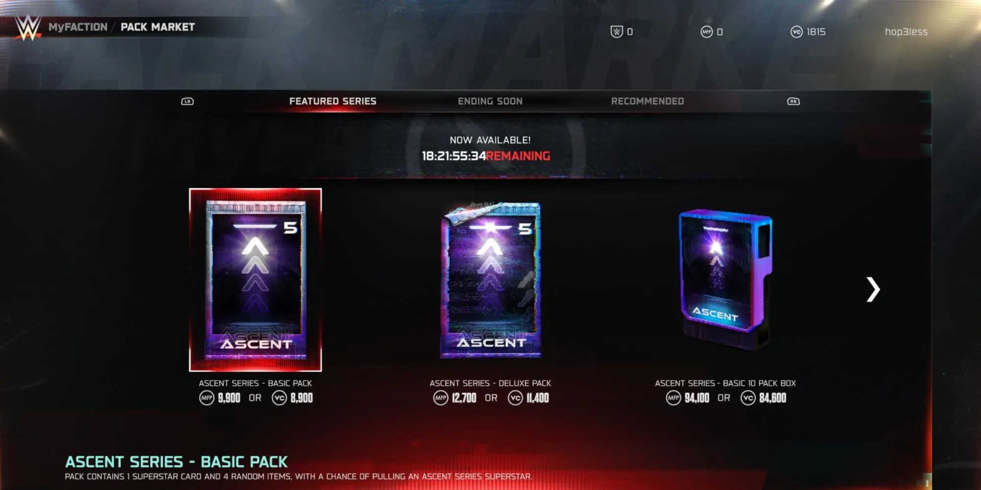 Chế độ MyFACTION trong WWE 2K25 nơi có thể dùng VC mua thẻ bài đô vật