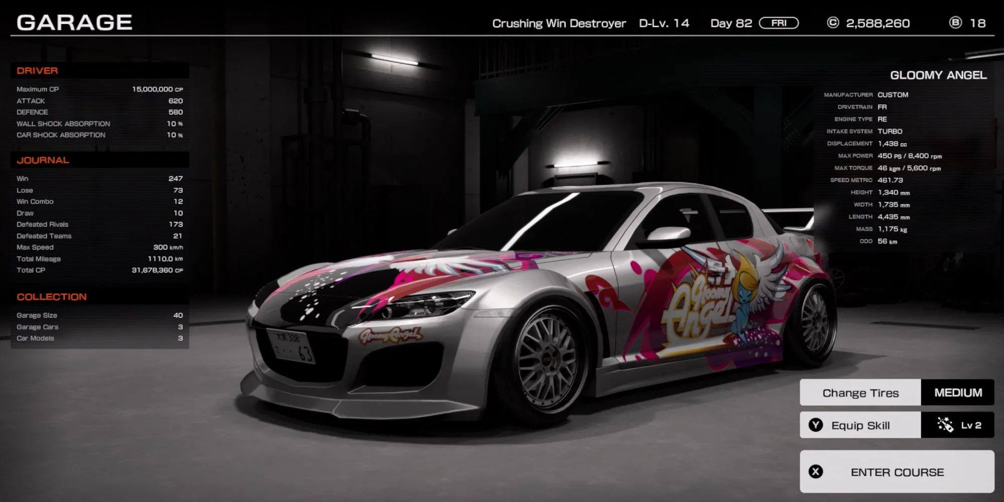 Chiếc xe đua Gloomy Angel huyền thoại trong game Tokyo Xtreme Racer đang lướt trên đường cao tốc Shuto vào ban đêm