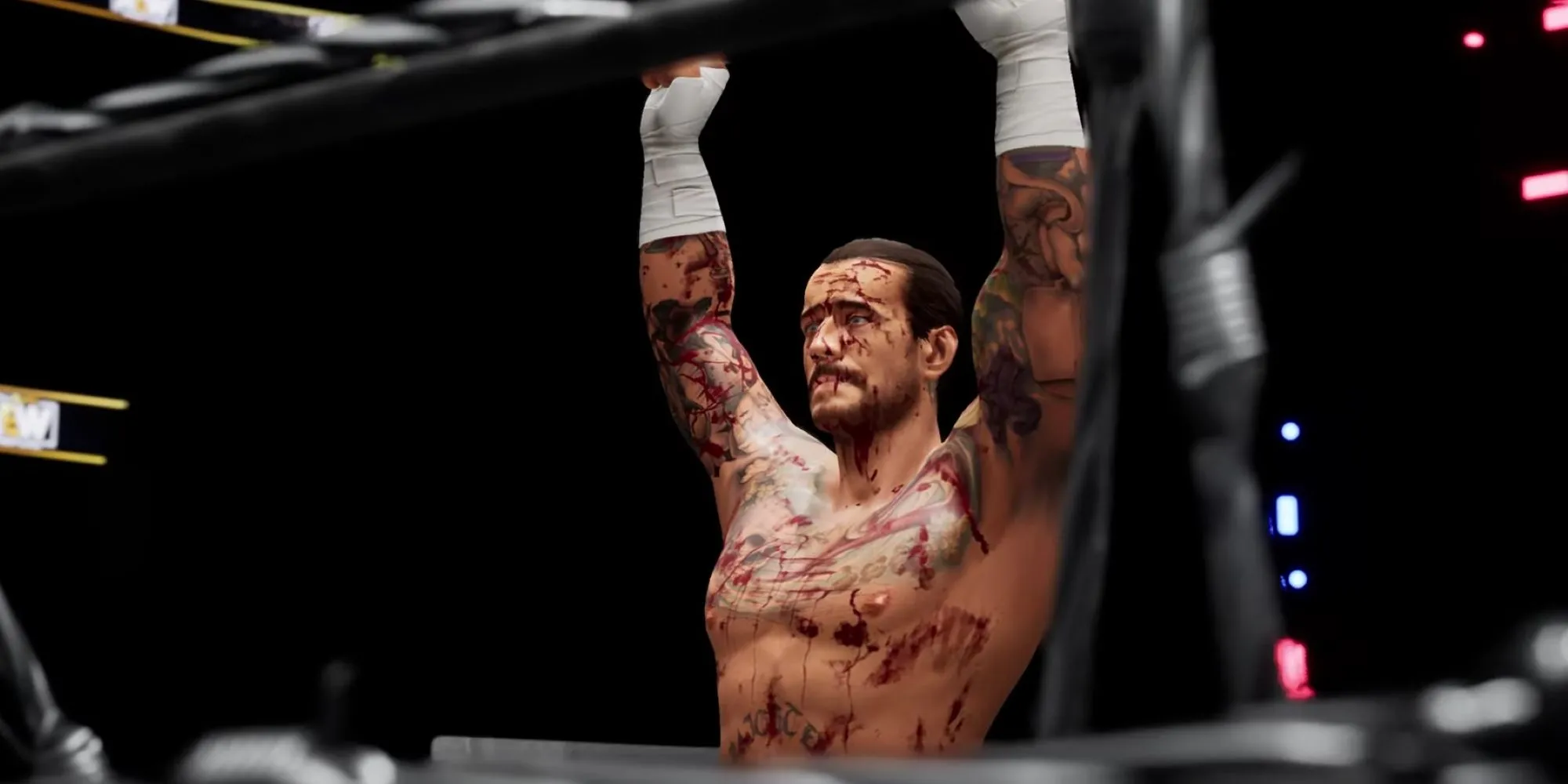 CM Punk ăn mừng chiến thắng trong game đấu vật AEW Fight Forever