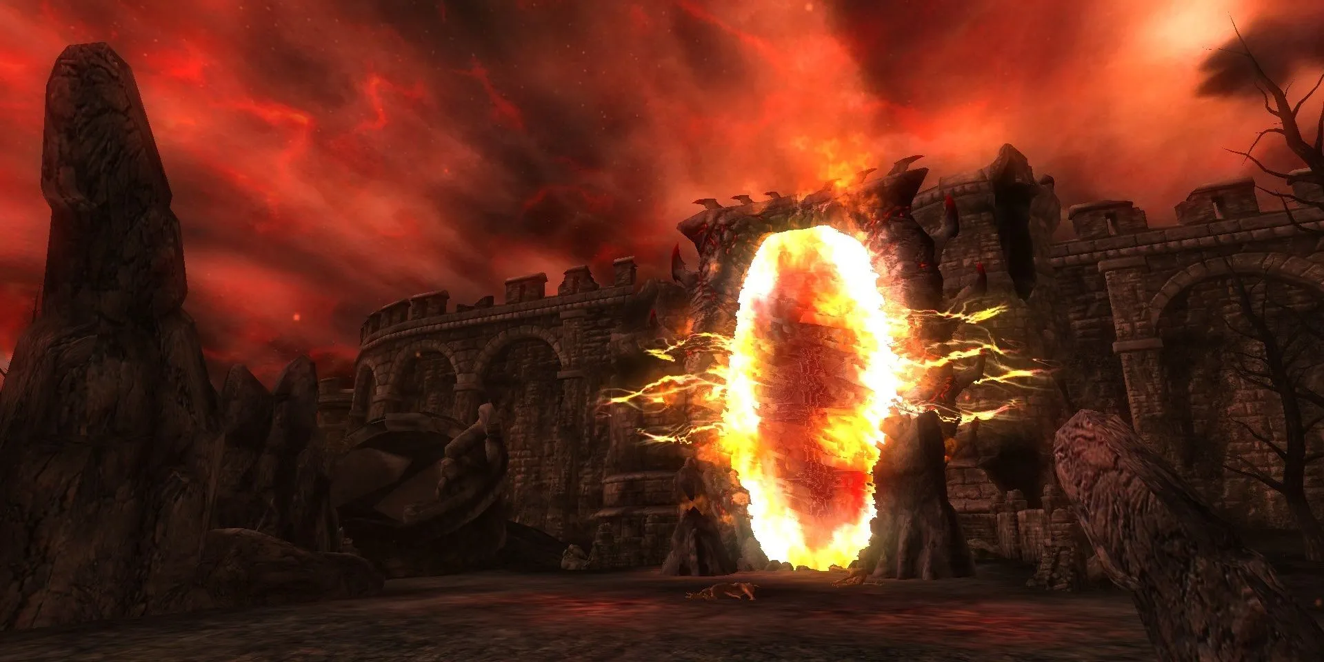Cổng Oblivion rực lửa trong The Elder Scrolls IV
