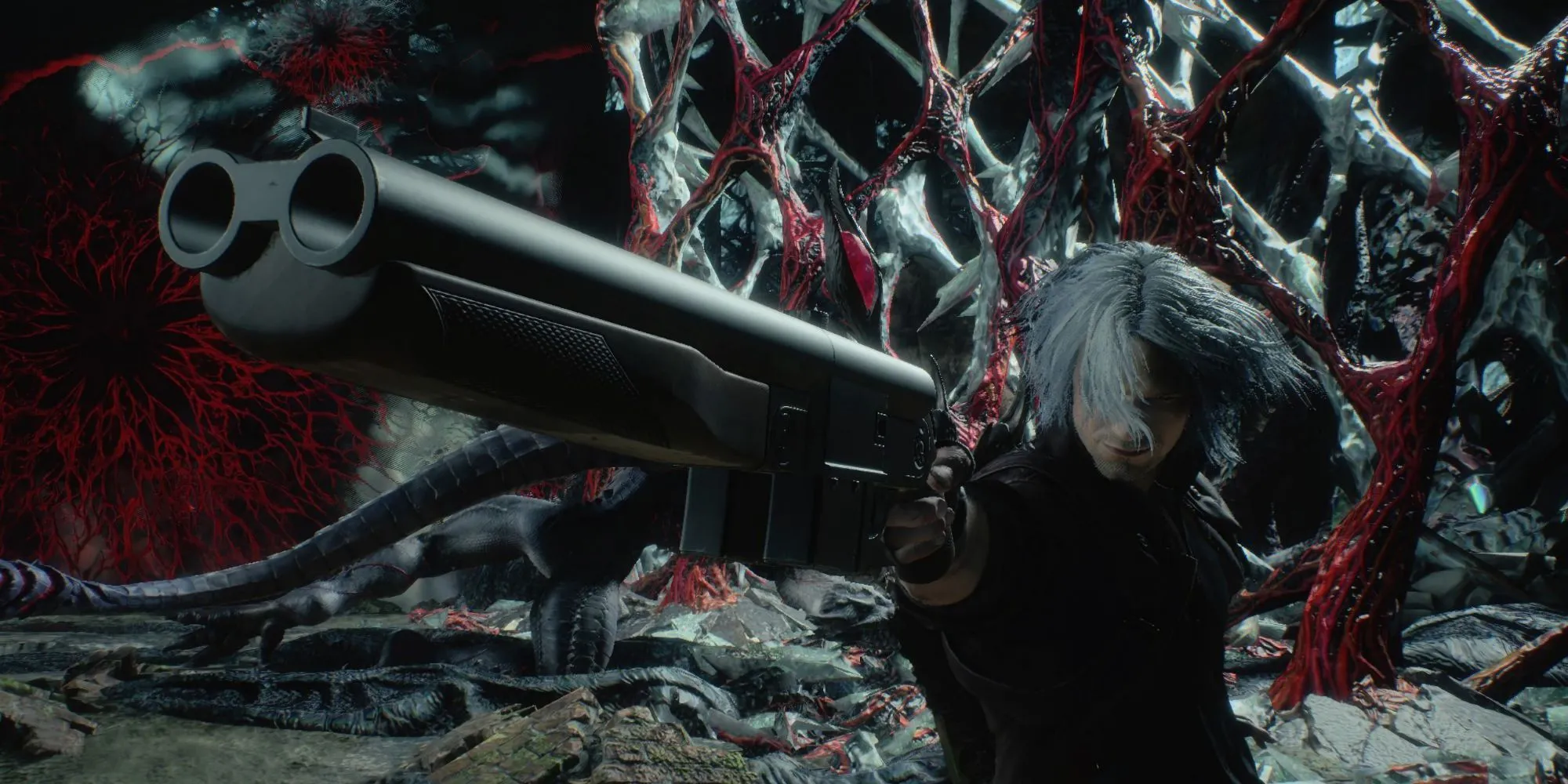 Dante sử dụng khẩu shotgun Coyote-A trong Devil May Cry 5, một vũ khí quen thuộc của anh