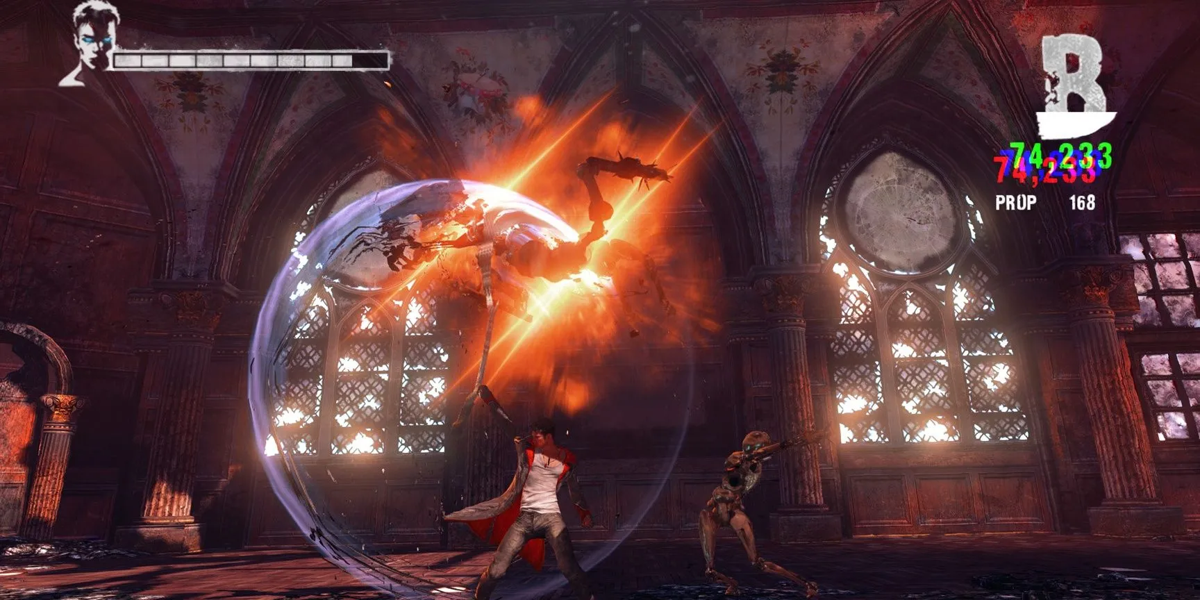 Dante thực hiện kỹ năng Prop Shredder đầy phong cách trong DmC Devil May Cry