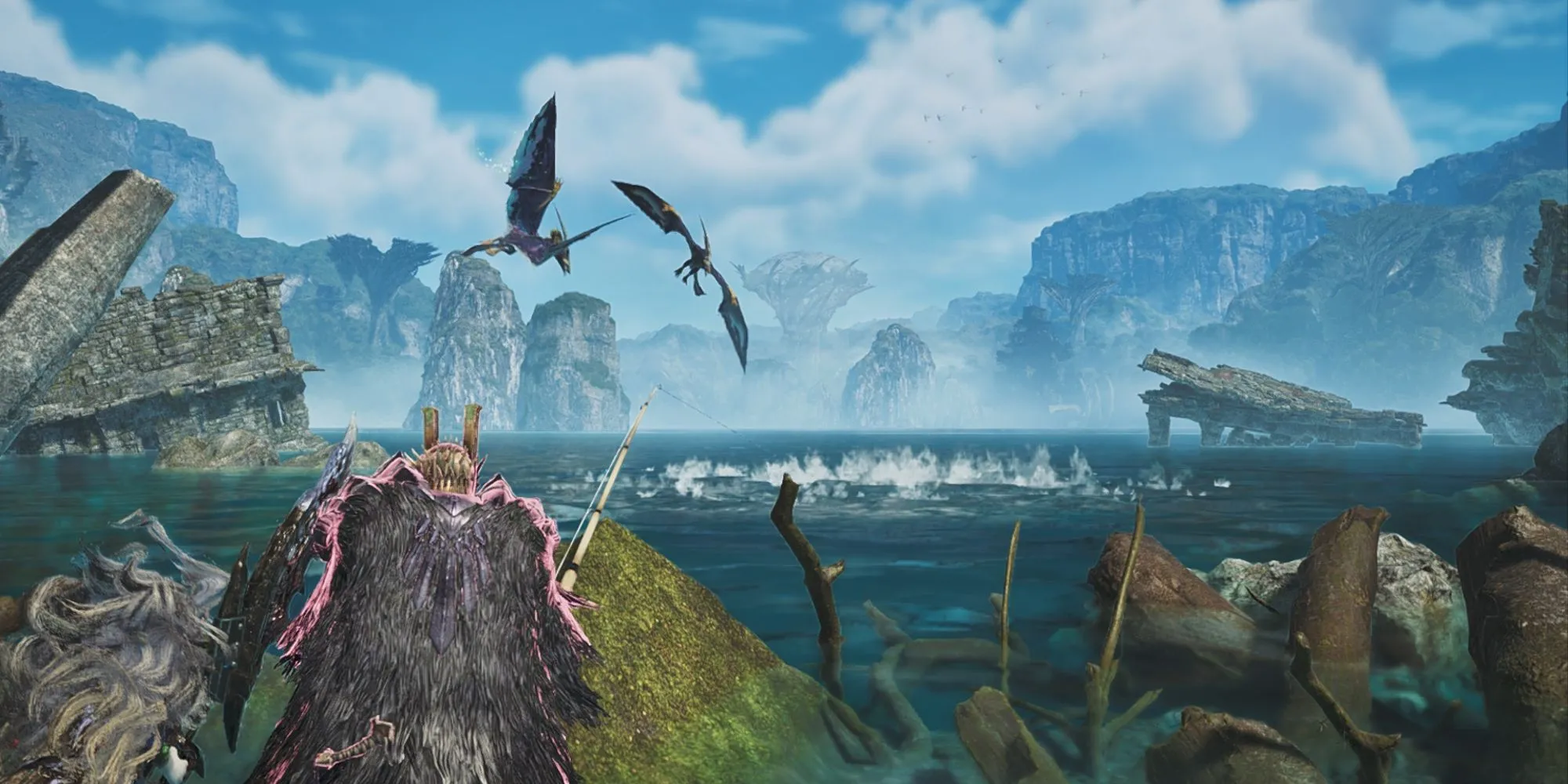 Điểm câu cá Rừng Đỏ Thẫm trong Monster Hunter Wilds