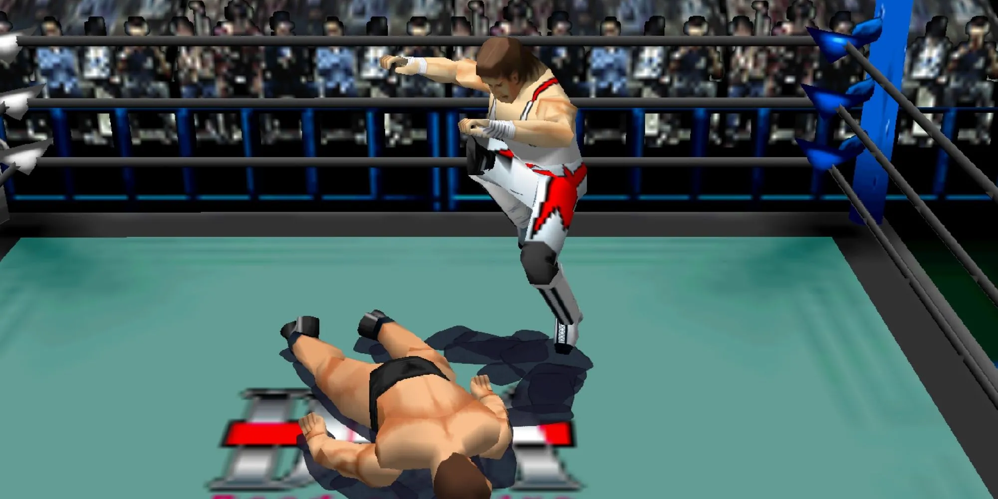 Đô vật Eddie Guerrero thực hiện cú knee drop trong WCW vs. nWo: World Tour