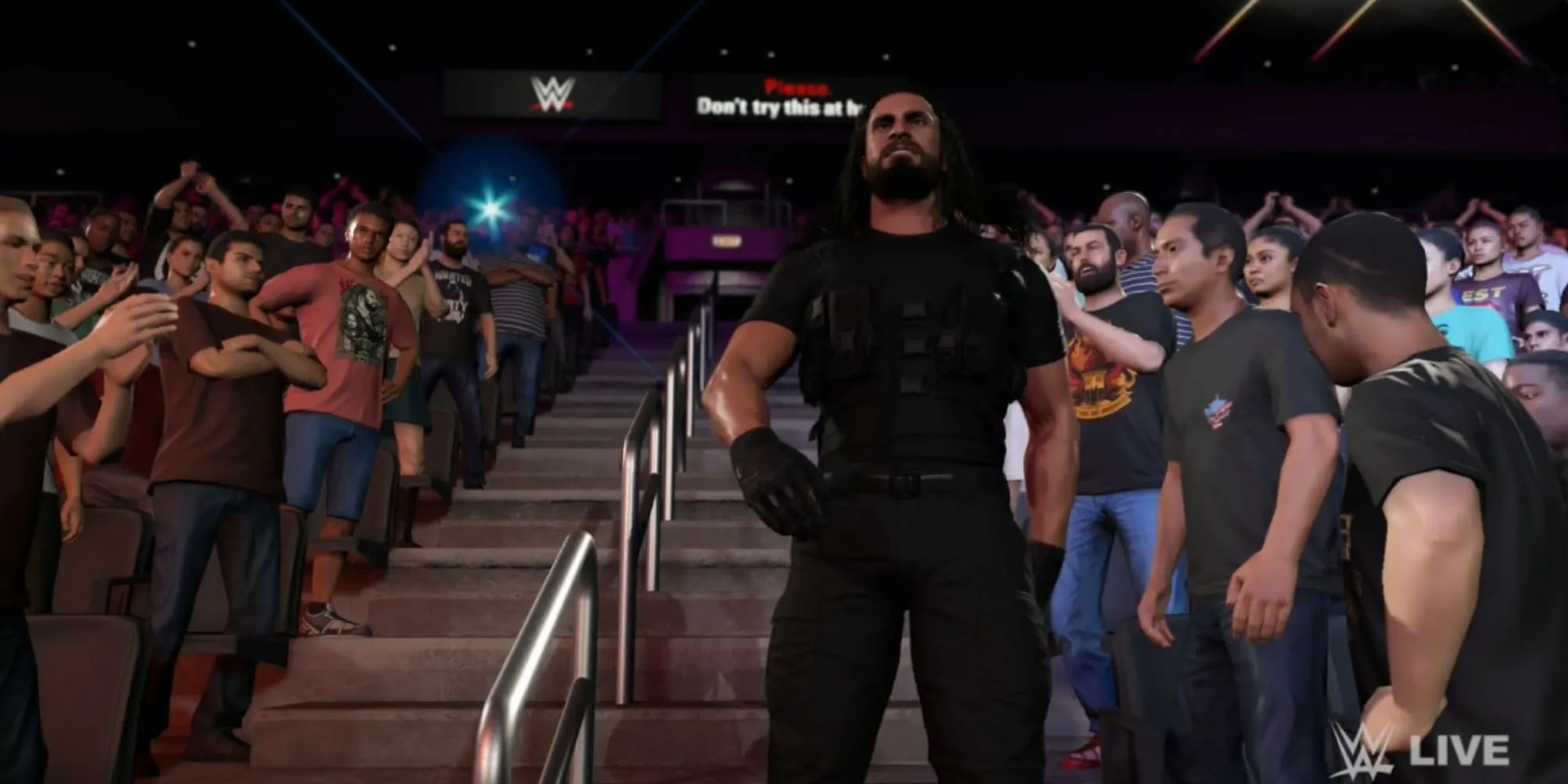 Đô vật Seth Rollins trong WWE 2K25 với đồ họa ấn tượng