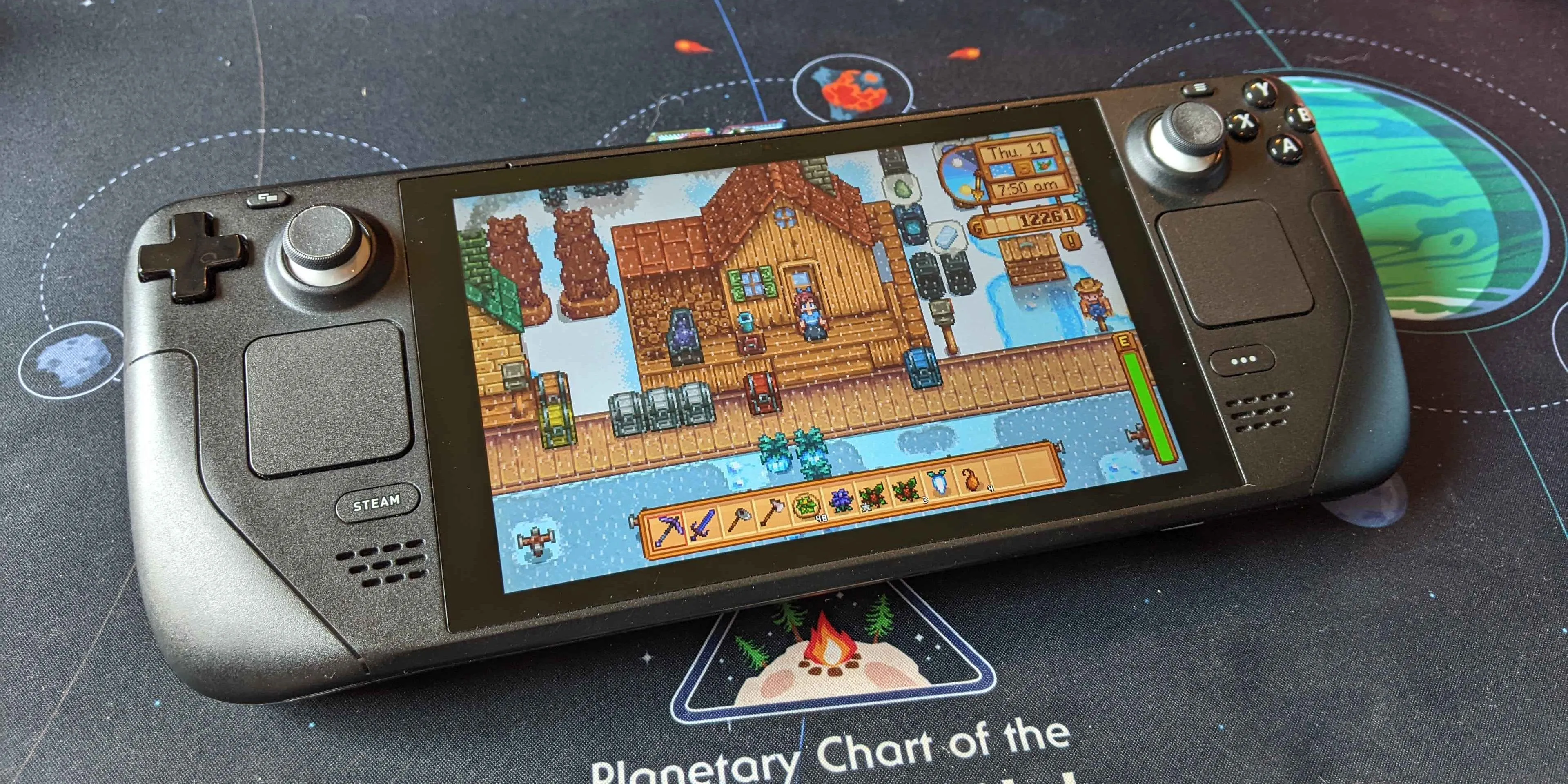 Game Stardew Valley đang chạy trên máy chơi game cầm tay Steam Deck
