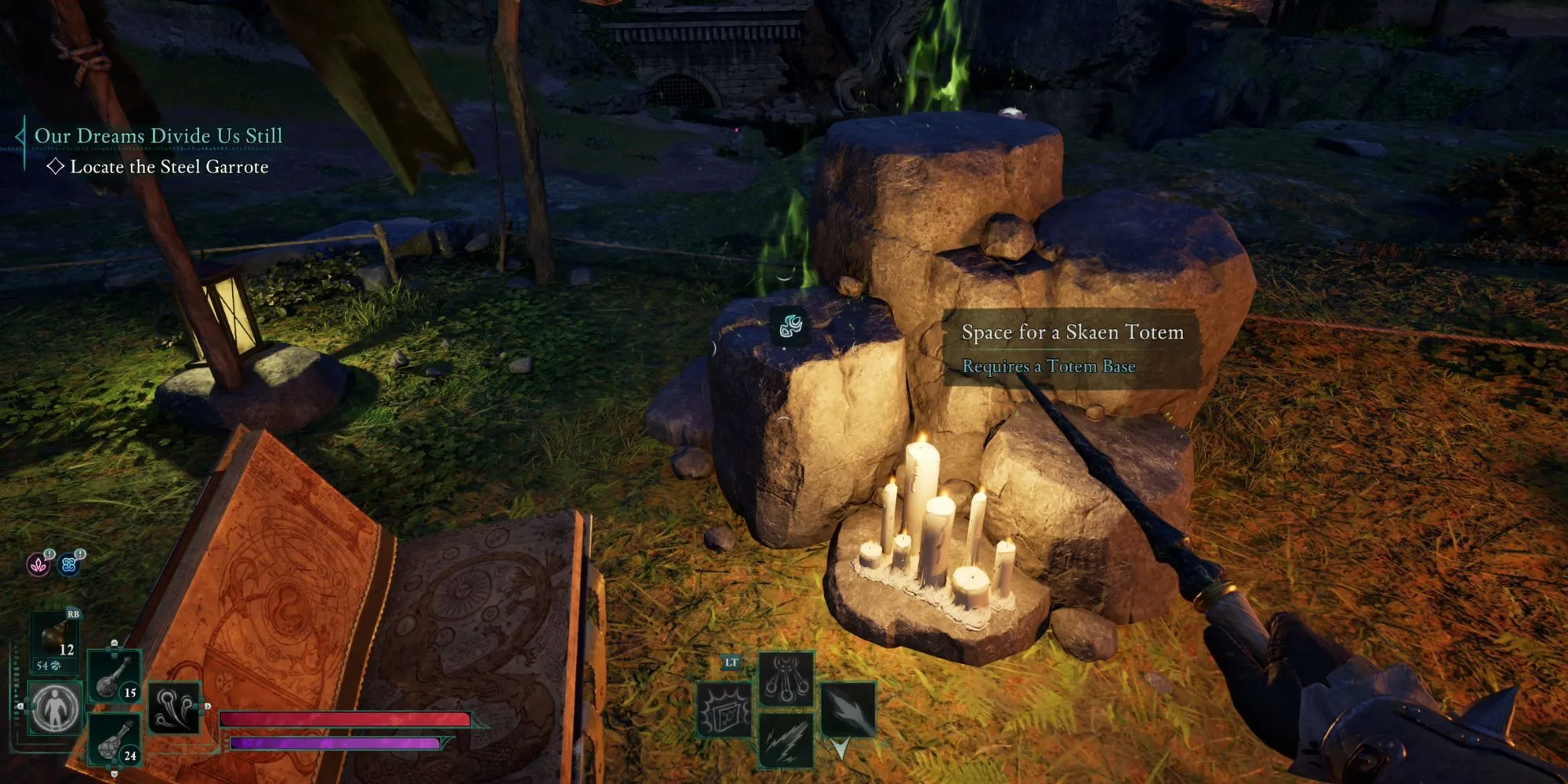 Giao diện đặt các mảnh Totem vào cột đá trong game Avowed