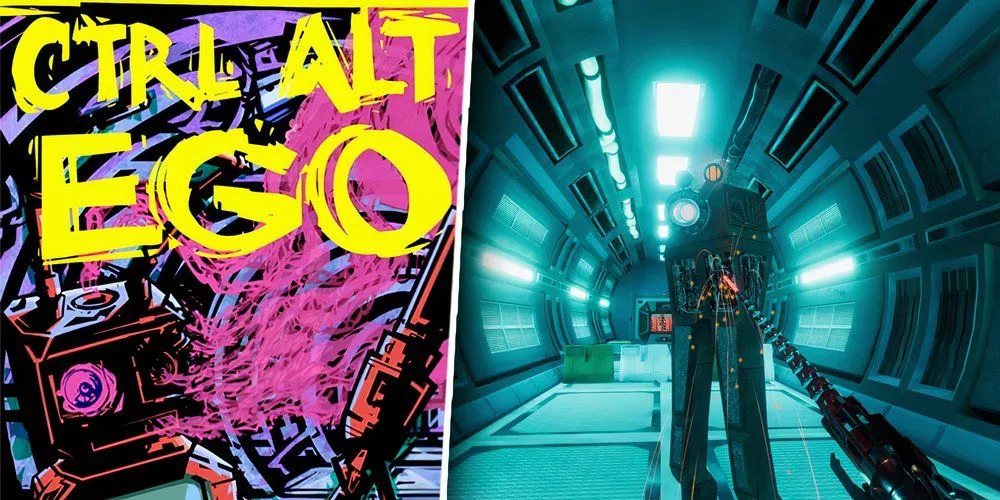 Giao diện game Ctrl Alt Ego với phong cách đồ họa retro-futuristic độc đáo