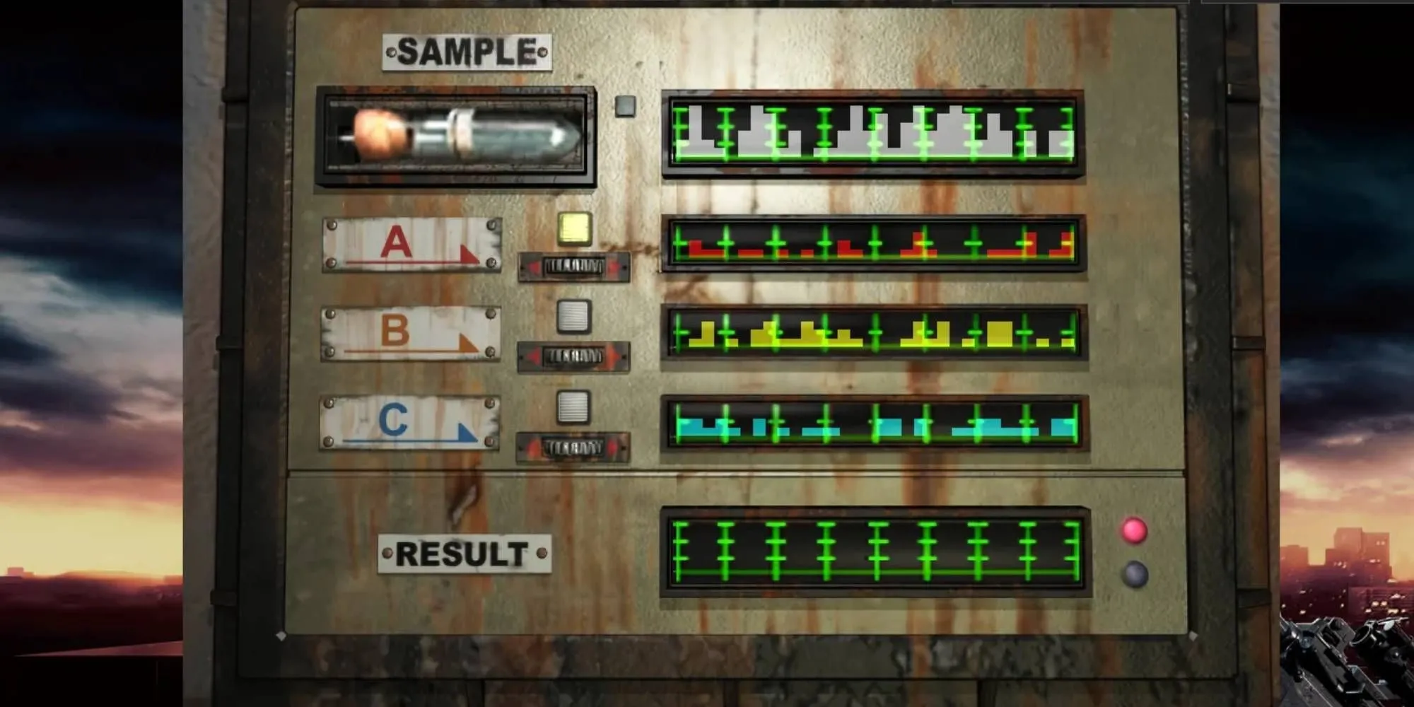 Giao diện giải đố mẫu nước trong Resident Evil 3 Nemesis bản gốc