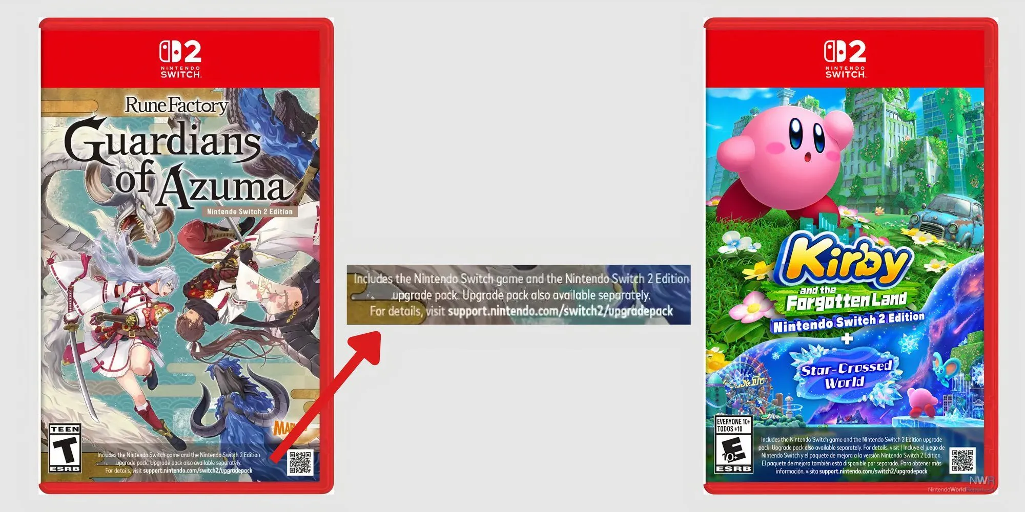 Hai tựa game Rune Factory Guardians of Azuma và Kirby and the Forgotten Land có thể tương thích ngược trên Switch 2