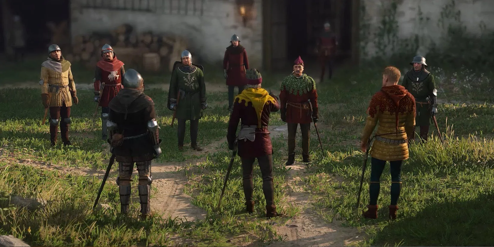Hashek đối mặt với Lãnh chúa Semine tại điền trang trong Kingdom Come Deliverance 2