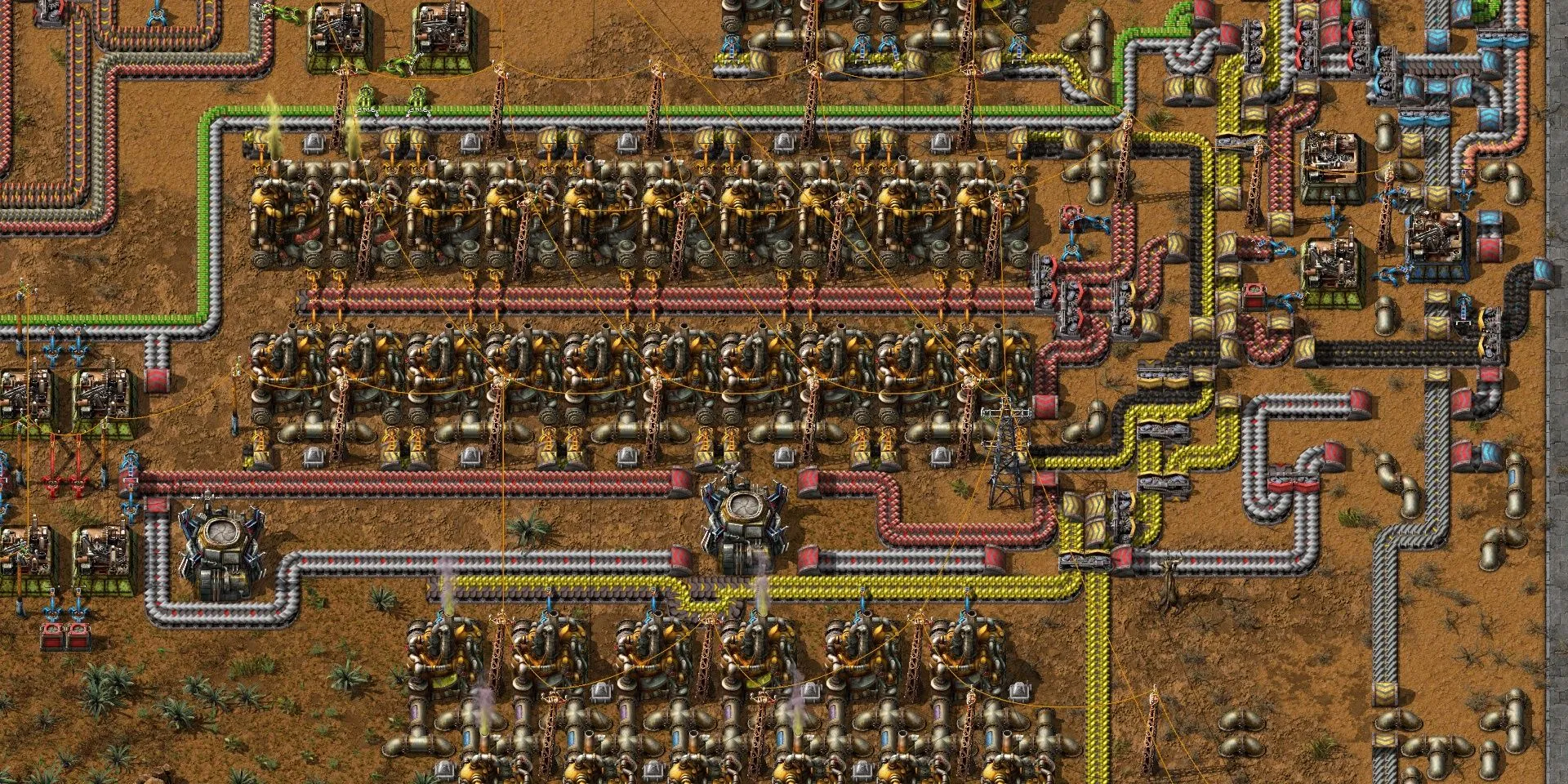 Hệ thống dây chuyền và băng tải phức tạp trong Factorio