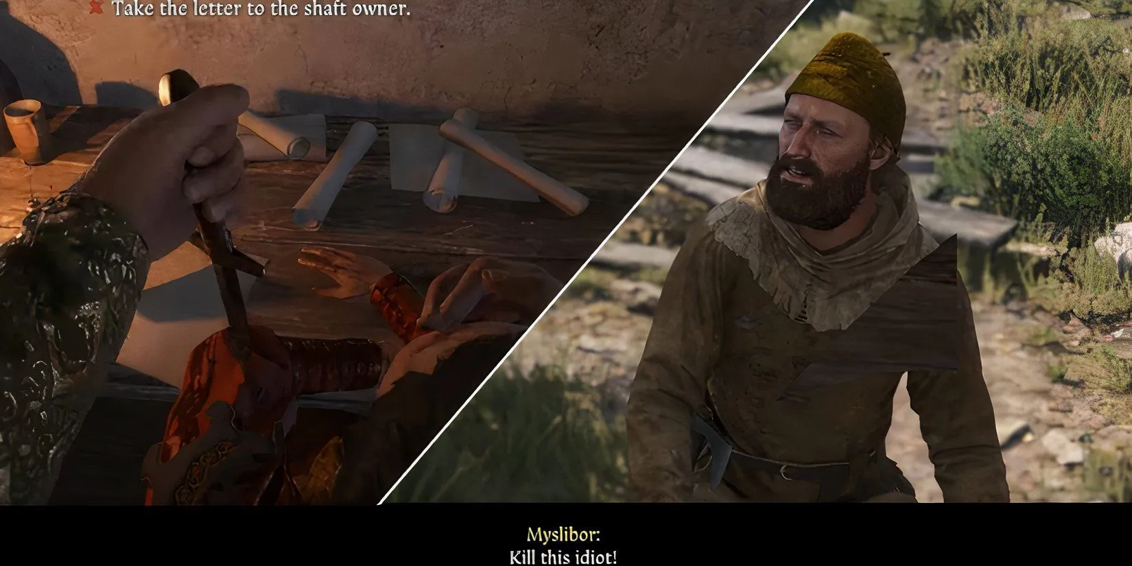 Henry ám sát Markold trong nhiệm vụ Post Scriptum của Kingdom Come Deliverance 2