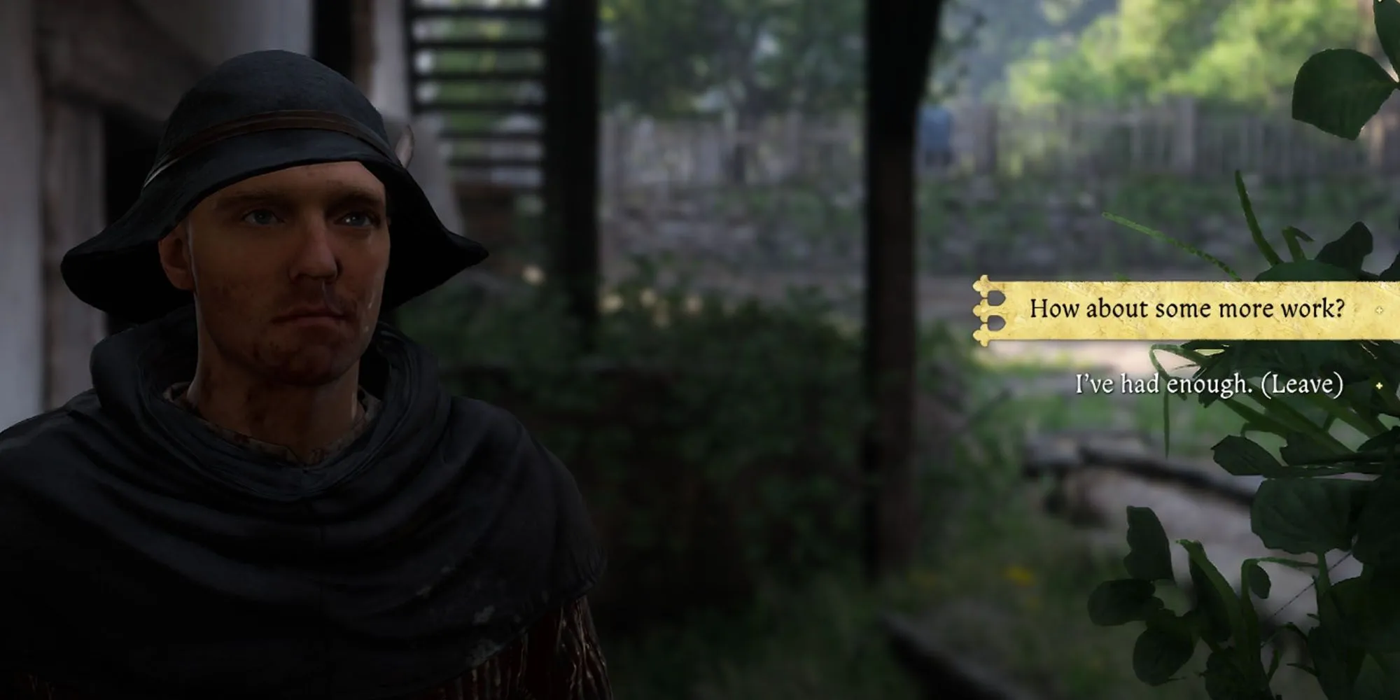 Henry đối thoại với Miller Kreyzl để bắt đầu nhiệm vụ Forbidden Fruit trong Kingdom Come Deliverance 2.