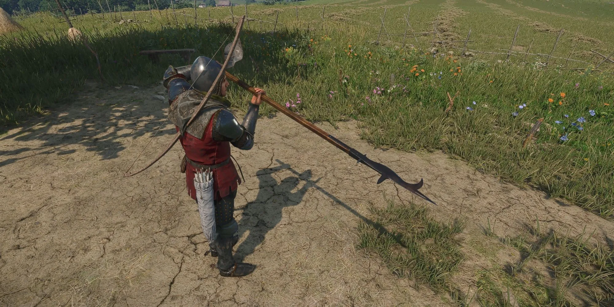 Henry sử dụng Thương Guisarme trên chiến trường Kingdom Come Deliverance 2