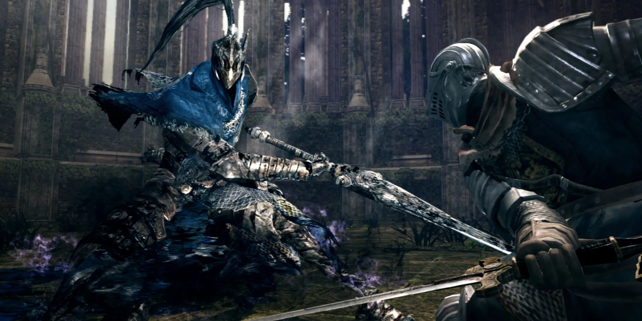 Hiệp sĩ Artorias the Abysswalker trong Dark Souls chuẩn bị chiến đấu