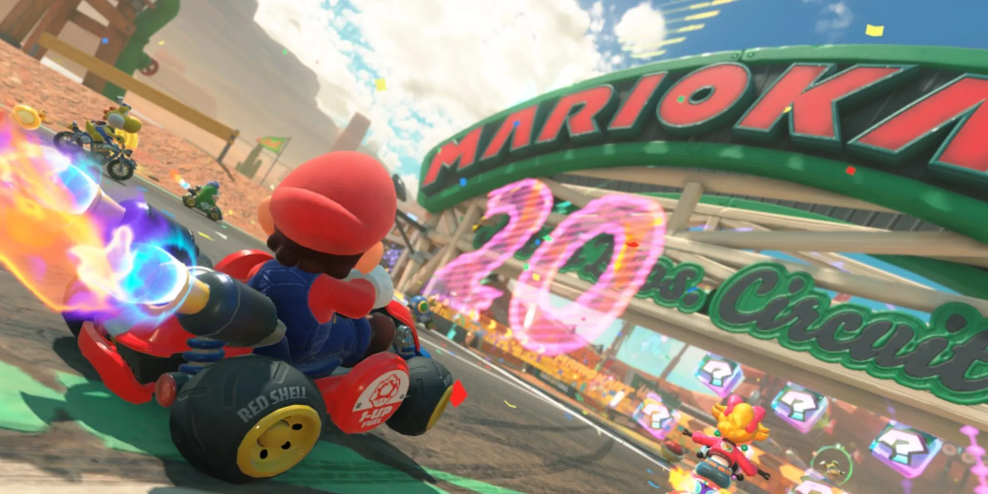 Hình ảnh đường đua Mario Kart World trên Nintendo Switch 2 với nhiều chi tiết hấp dẫn