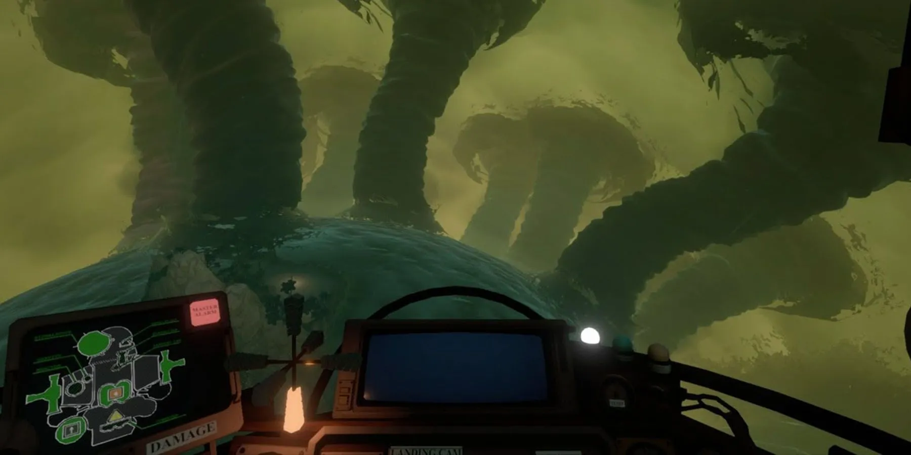 Hình ảnh một phi hành gia nhìn ra không gian bao la trong Outer Wilds