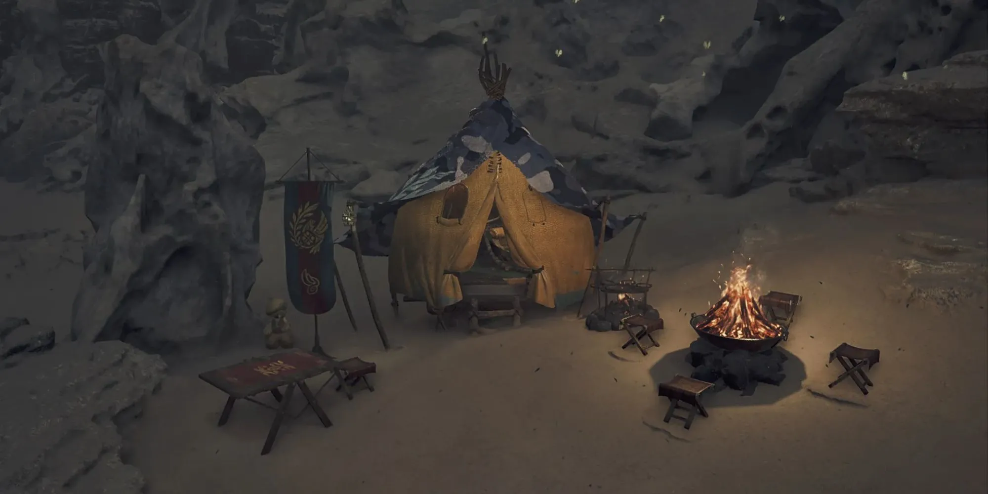 Hình ảnh một Trại Tạm Thời trong Monster Hunter Wilds