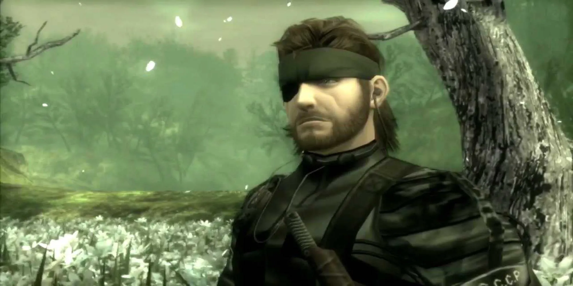 Hình ảnh Naked Snake (Big Boss) trong Metal Gear Solid 3: Snake Eater, một huyền thoại game hành động bí mật trên PS2