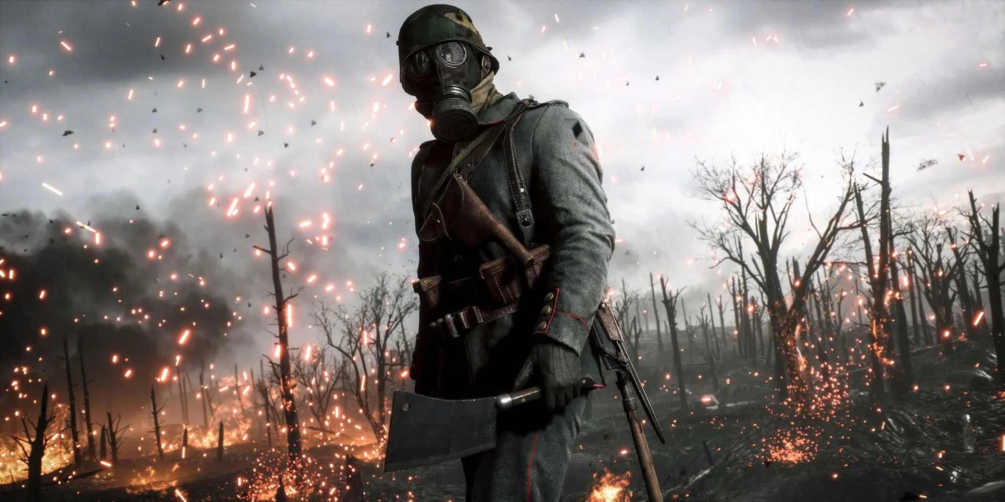 Hình ảnh người lính đeo mặt nạ trong game bắn súng Battlefield 1 đang giảm giá trên Xbox