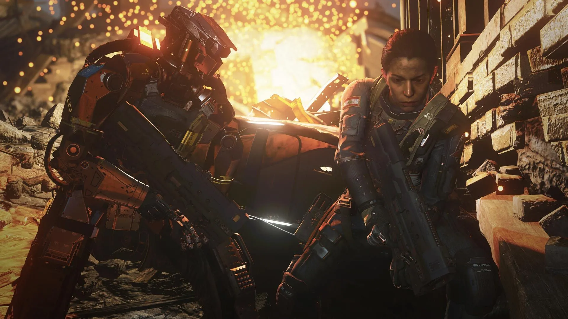 Hình ảnh trong game Call of Duty Infinite Warfare, một trong những tựa game cũ xuất hiện huy hiệu Game Pass trên Windows Store.
