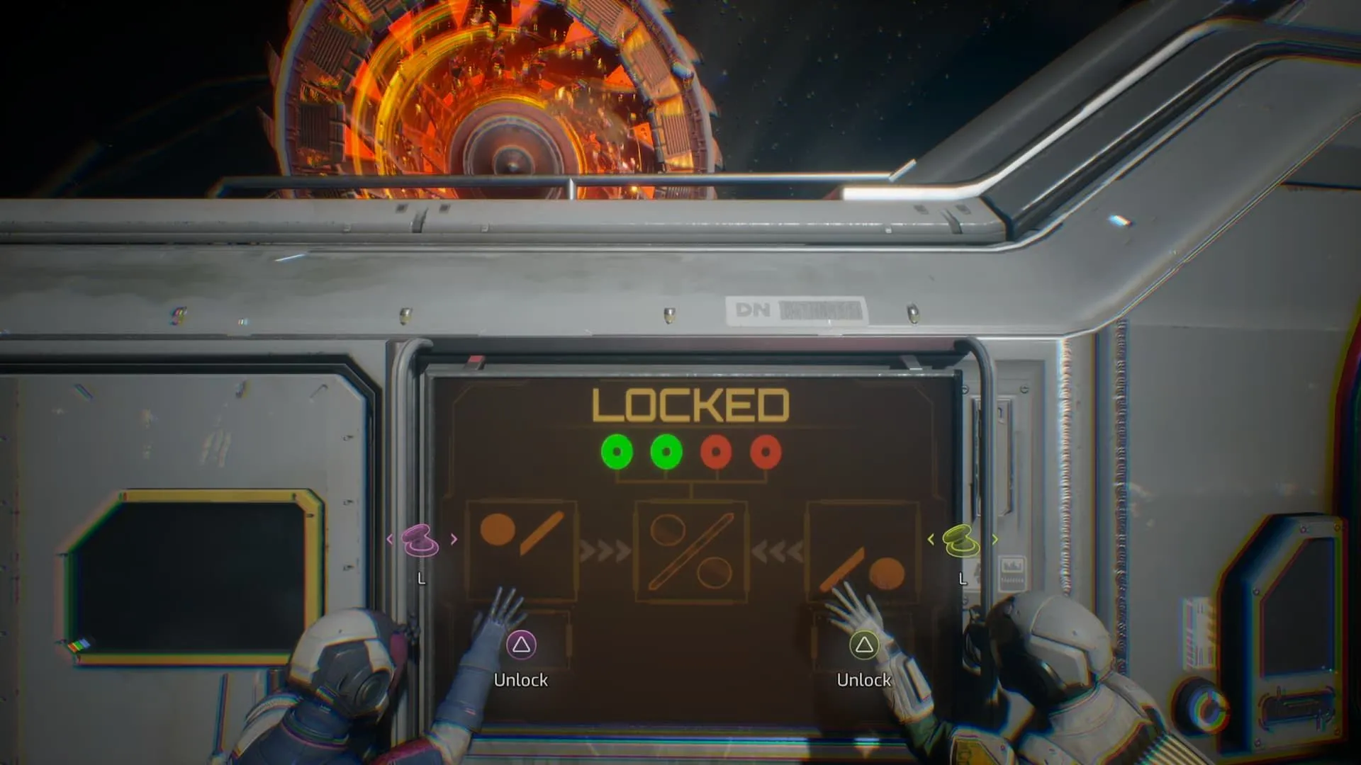 Hướng dẫn giải câu đố ghép hình thứ ba phức tạp hơn trong màn chơi Space Escape của tựa game Split Fiction.