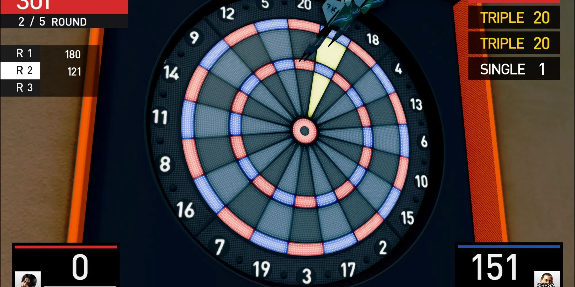 Hướng dẫn nhắm mục tiêu triple 20 khi chơi Darts trong Like A Dragon Pirate Yakuza In Hawaii