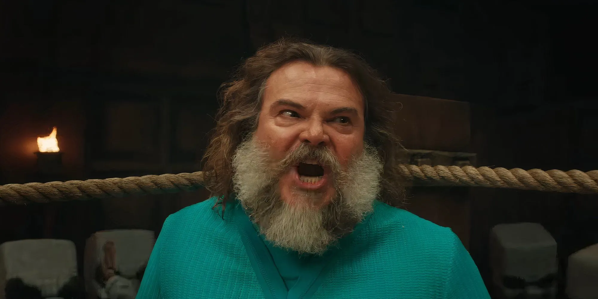Jack Black trong vai Steve hét lớn Chicken Jockey từ phim A Minecraft Movie
