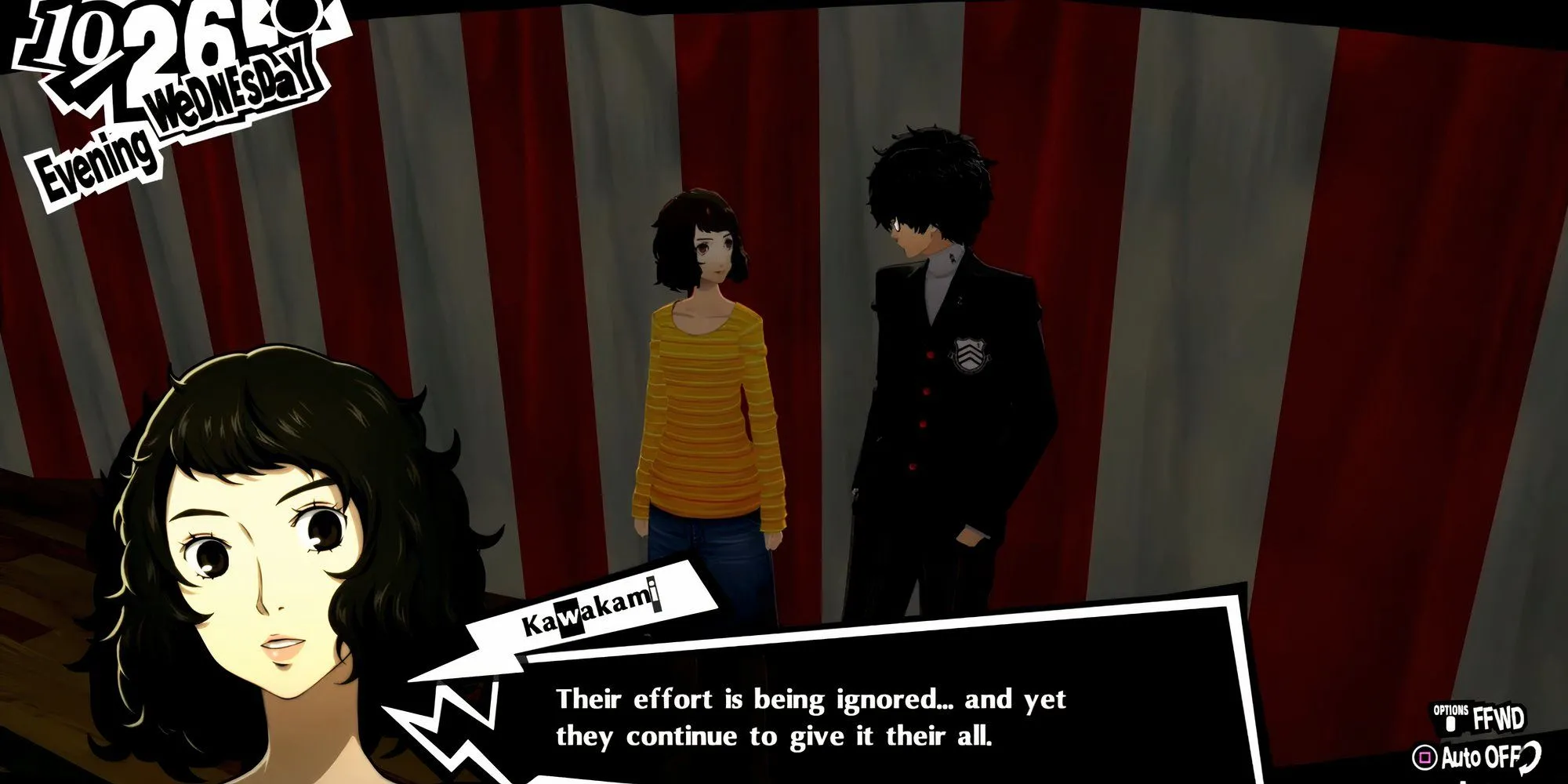 Joker và Kawakami tại tiệc sau lễ hội trường Shujin trong Persona 5 Royal