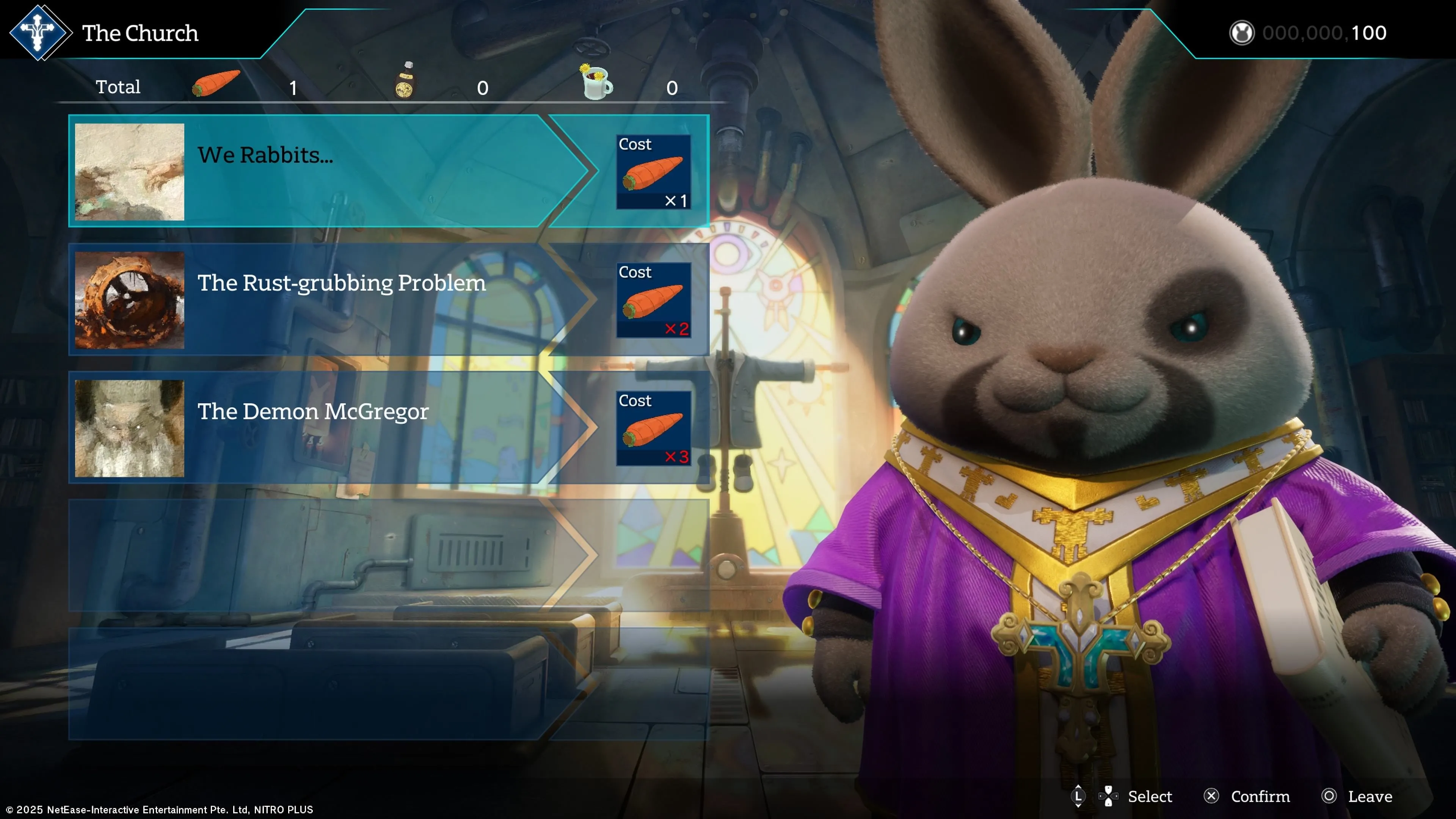 Khung cảnh nhà thờ trong ngôi làng tuyết của game Rusty Rabbit