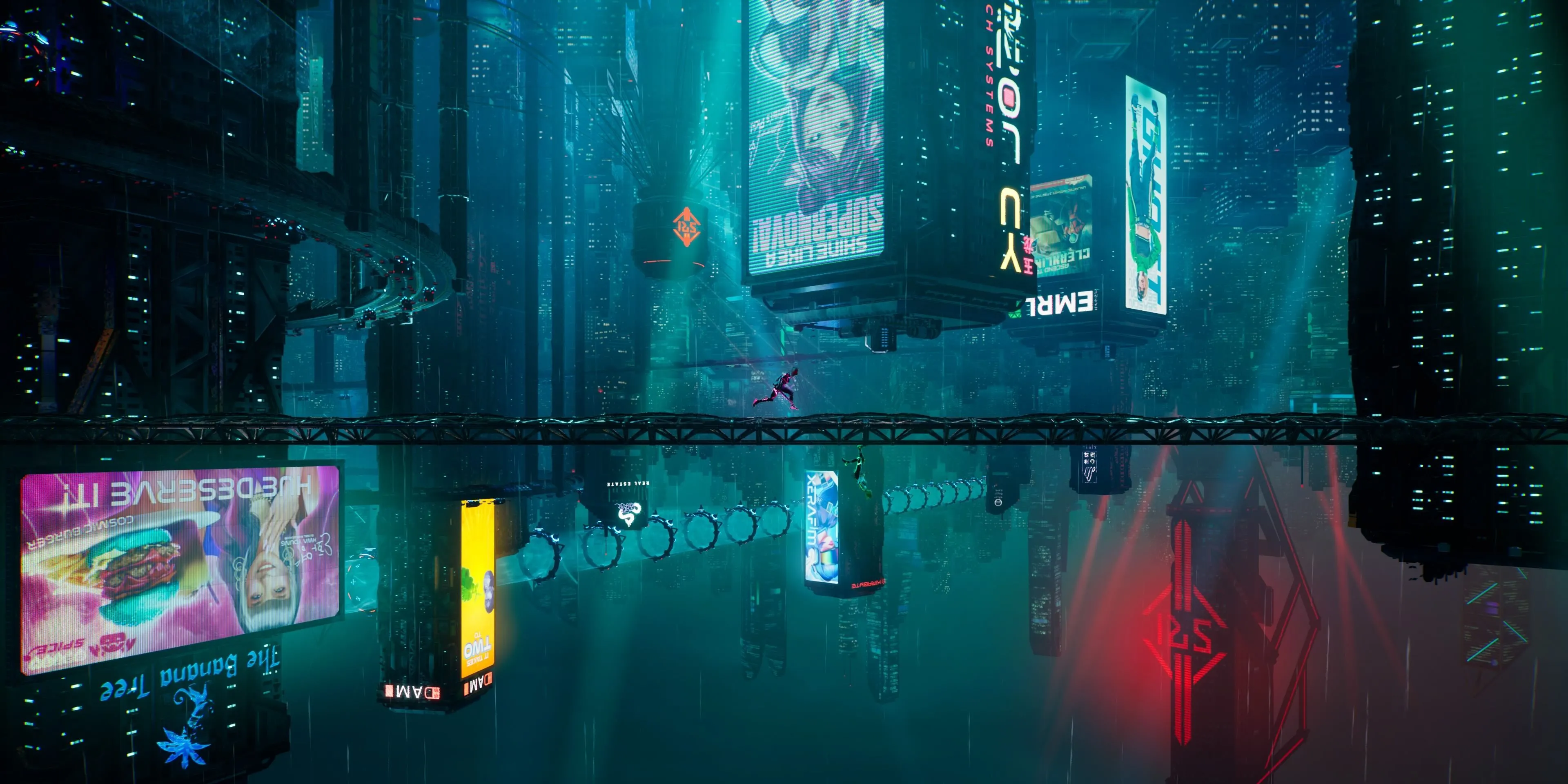 Khung cảnh thành phố Neon Revenge đầy màu sắc trong Split Fiction