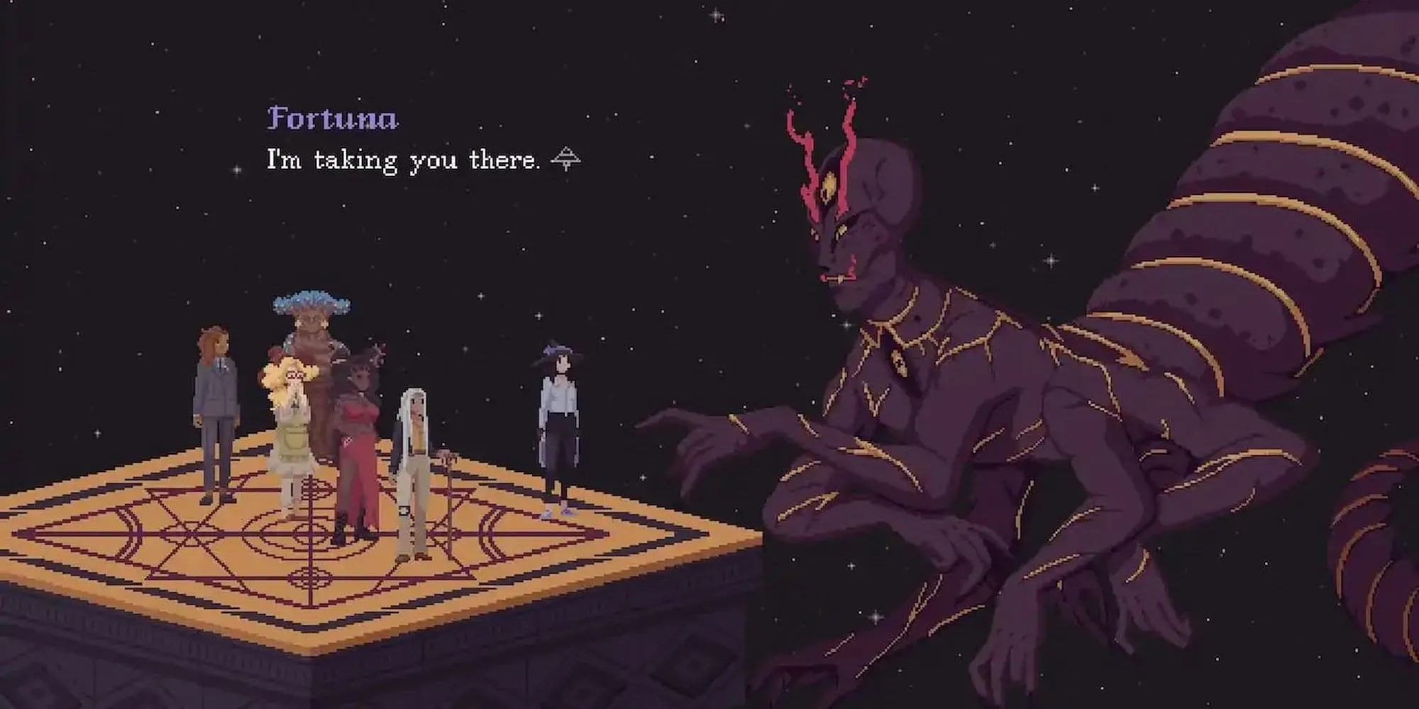 Khung cảnh từ game The Cosmic Wheel Sisterhood, nơi bạn điều khiển số phận