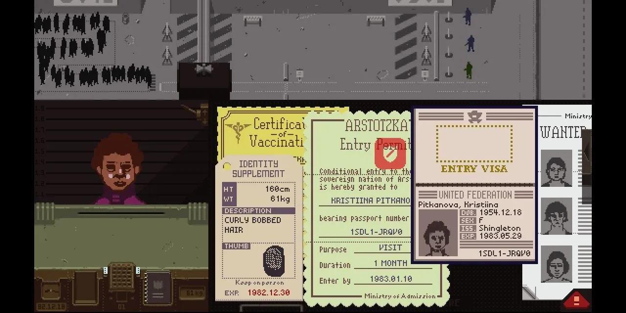 Kiểm tra giấy tờ căng thẳng trong game Papers, Please